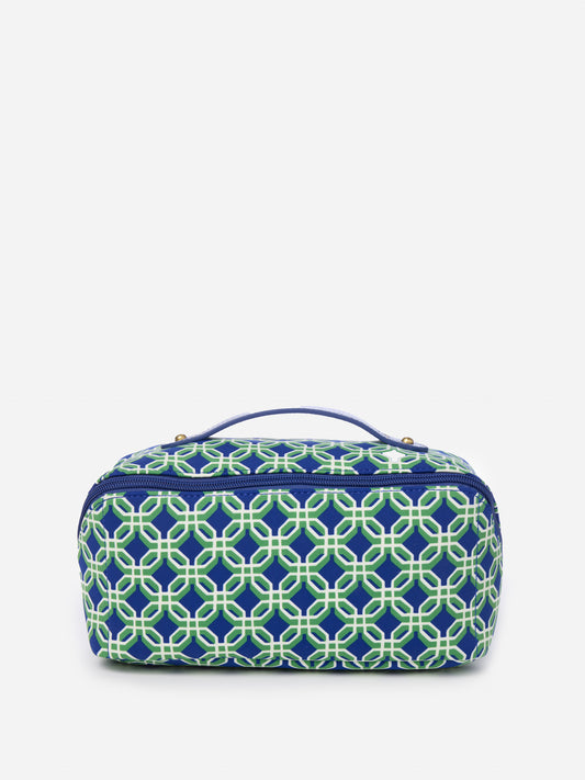 J.McLaughlin Stash cosmetic bag in  blue/green made with nylon.