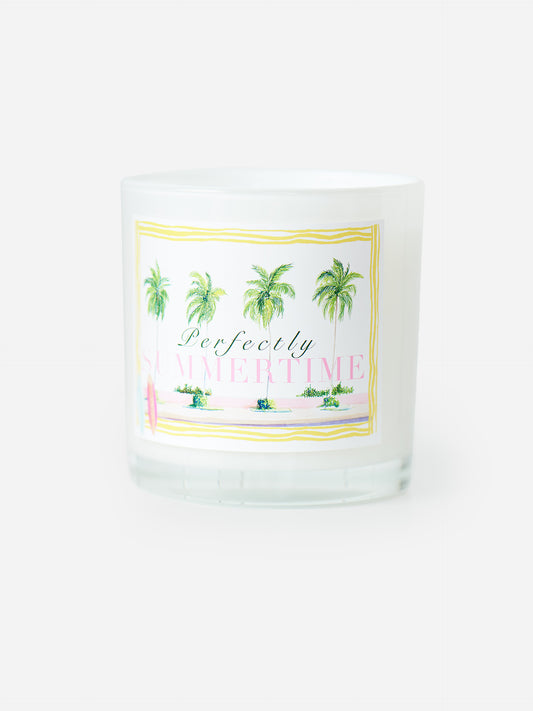 J.McLaughlin Candle in white made with a cotton wick and non toxic wax. 
