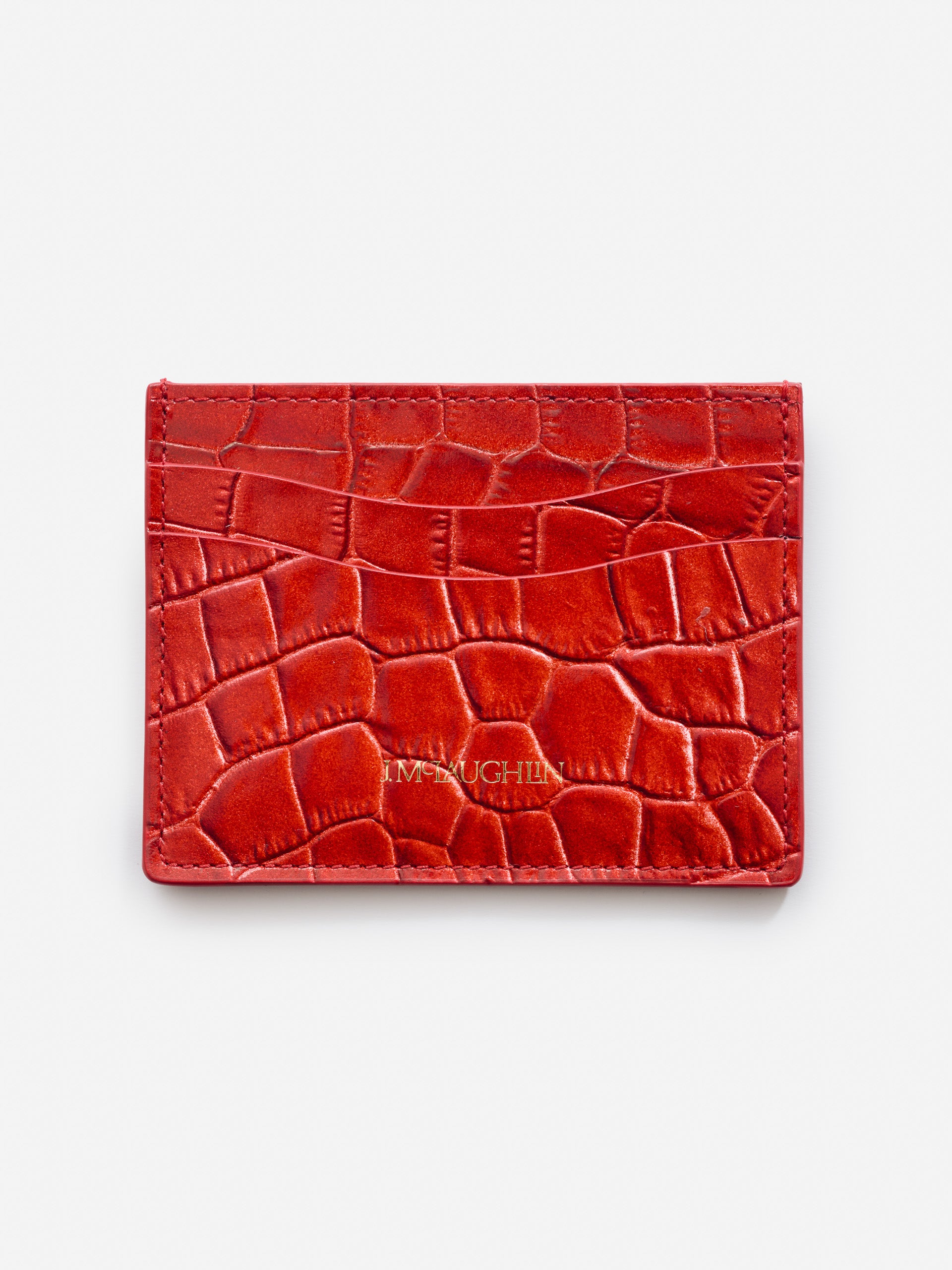J.McLaughlin Cardcase in orange made with leather.