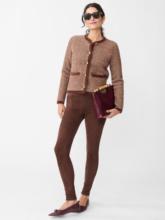 J.McLaughlin Suri leggings in mocha made with faux suede.