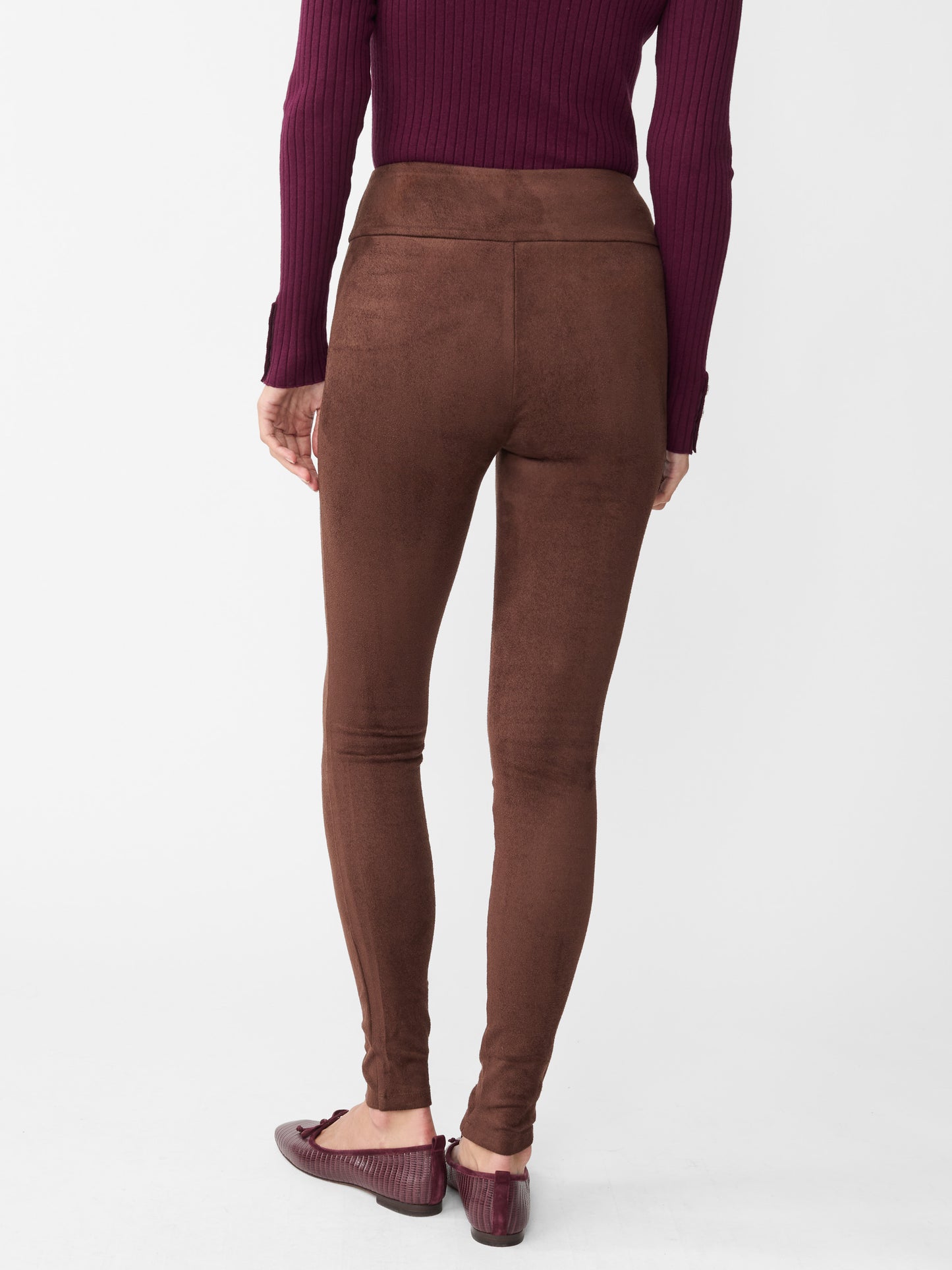 J.McLaughlin Suri leggings in mocha made with faux suede.