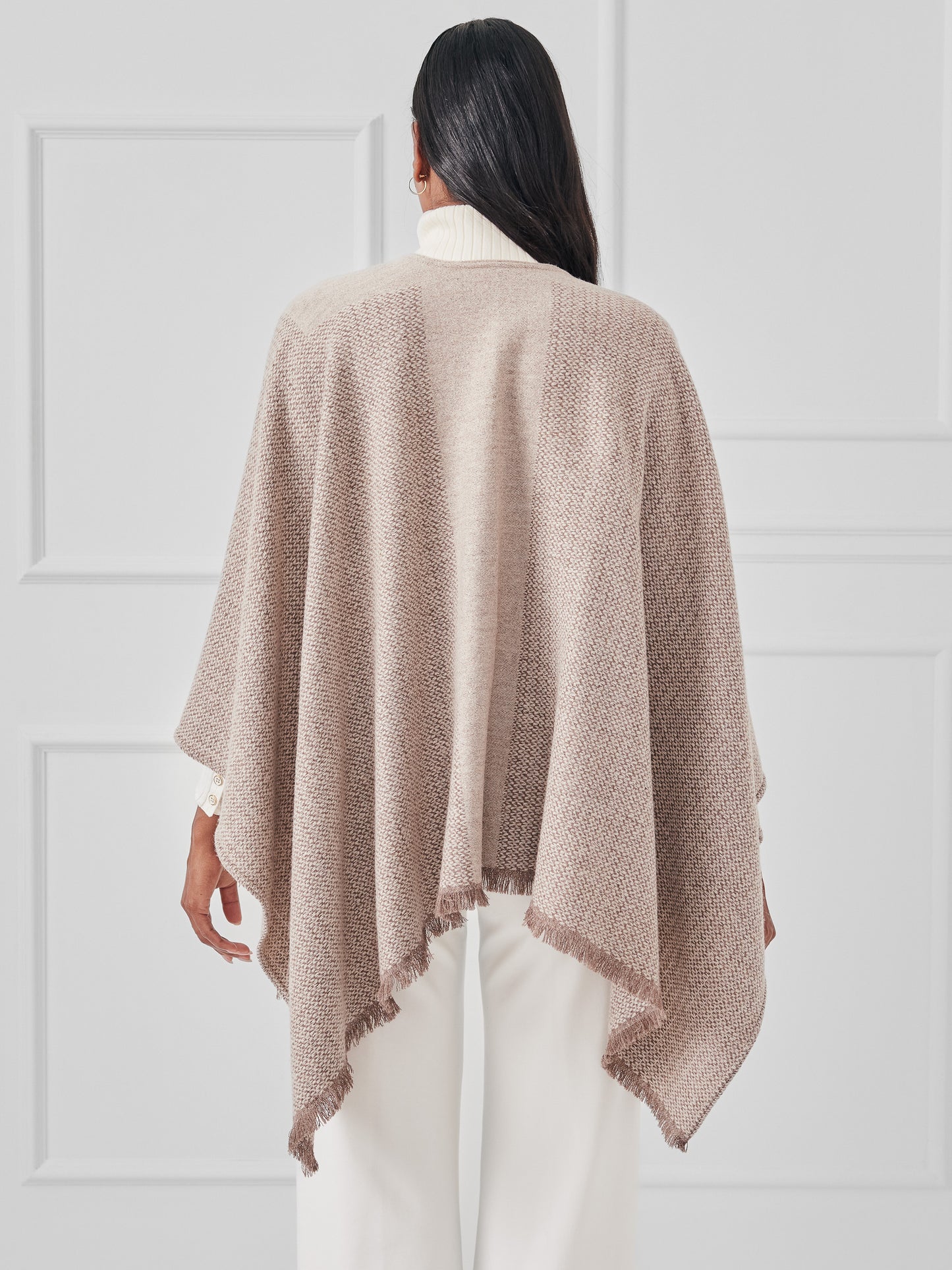 J.McLaughlin Sydney wrap in taupe made with wool.