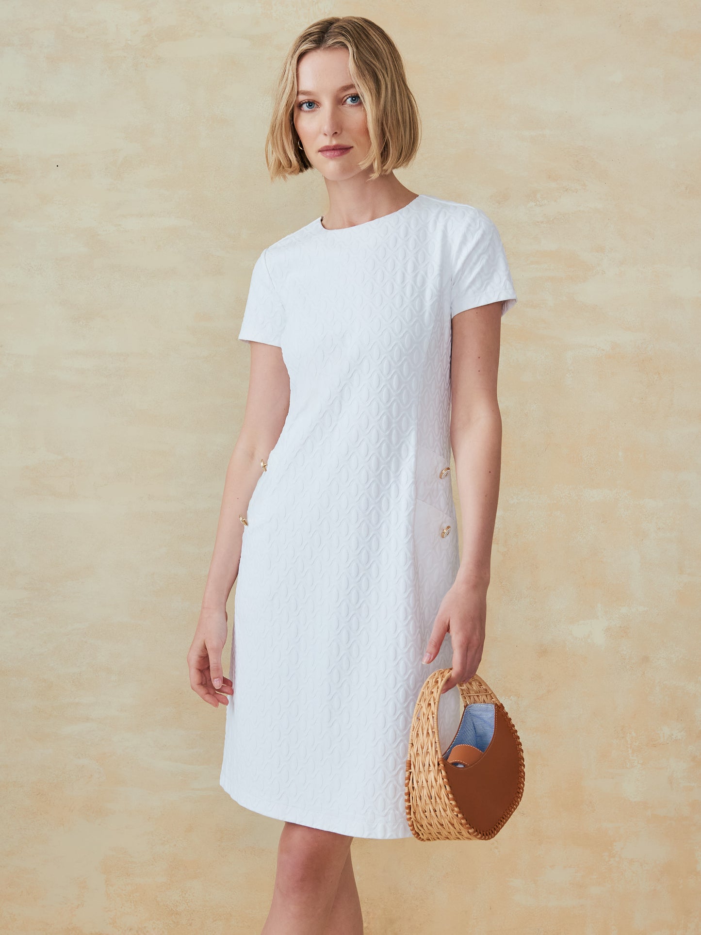 J.McLaughlin Talese dress in white made with catalina cloth. 