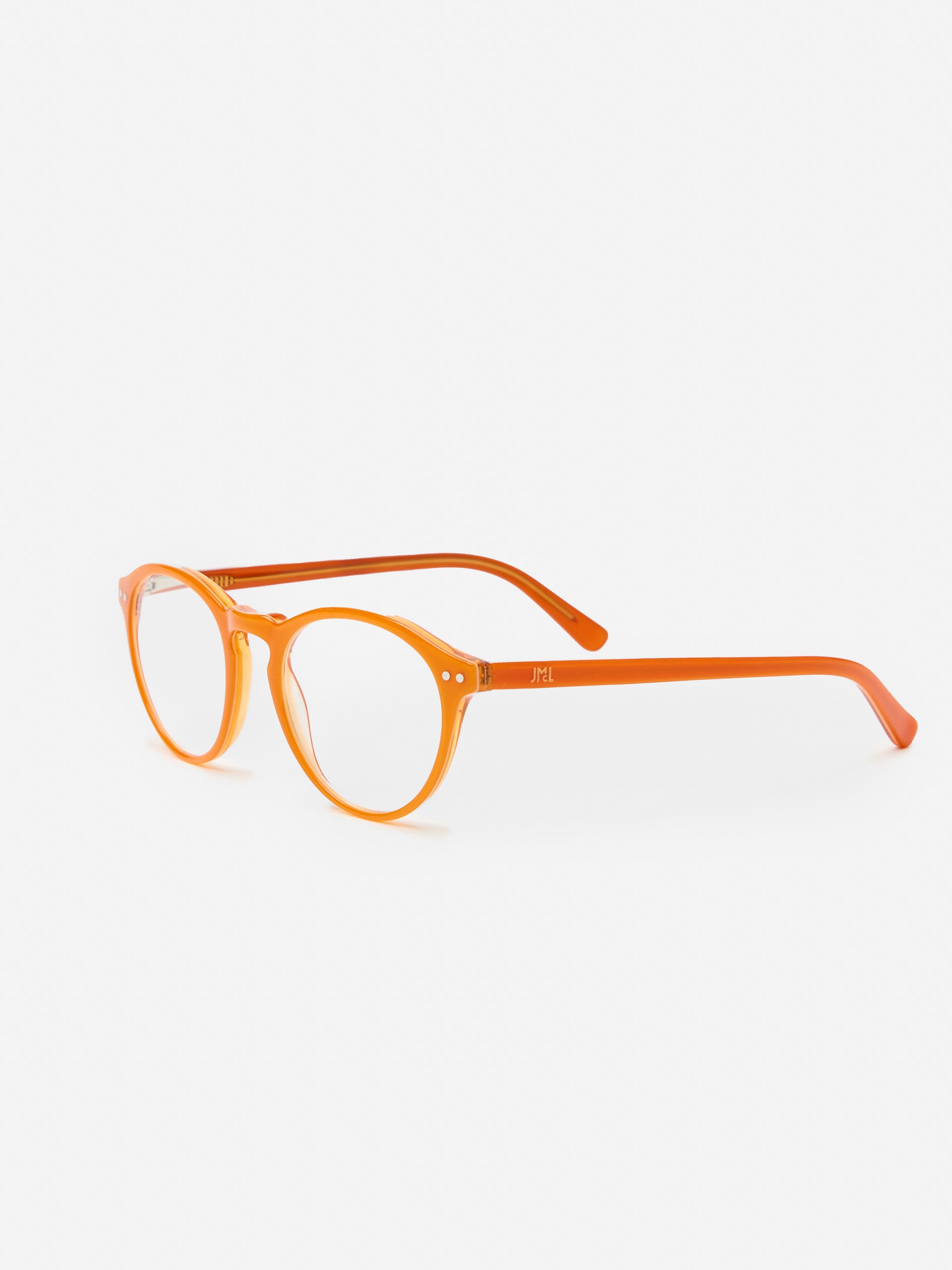 J.McLaughlin Tayla readers in orange made with acetate.
