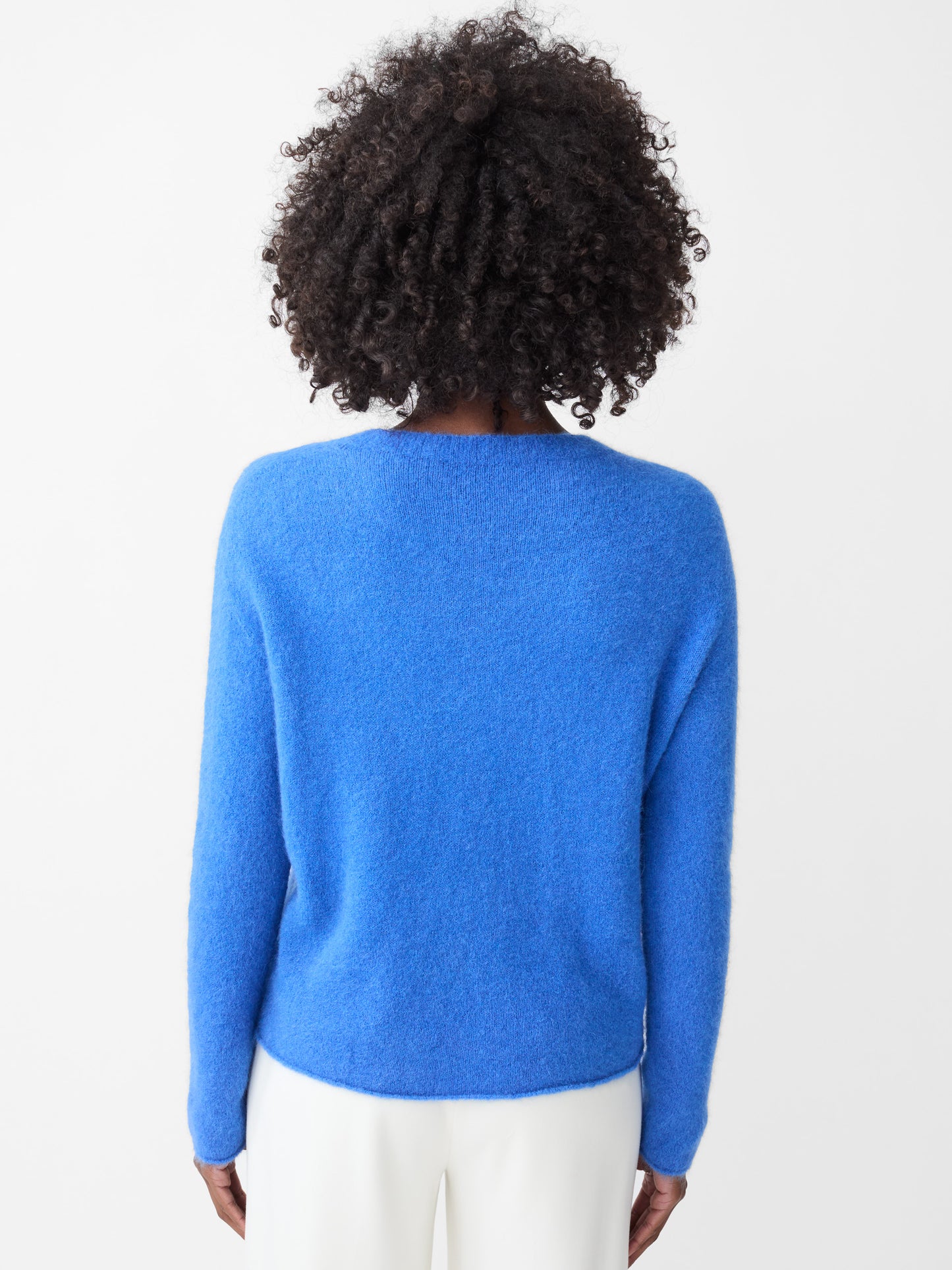 J.McLaughlin Tenley sweater in french blue made from an alpaca and wool blend.