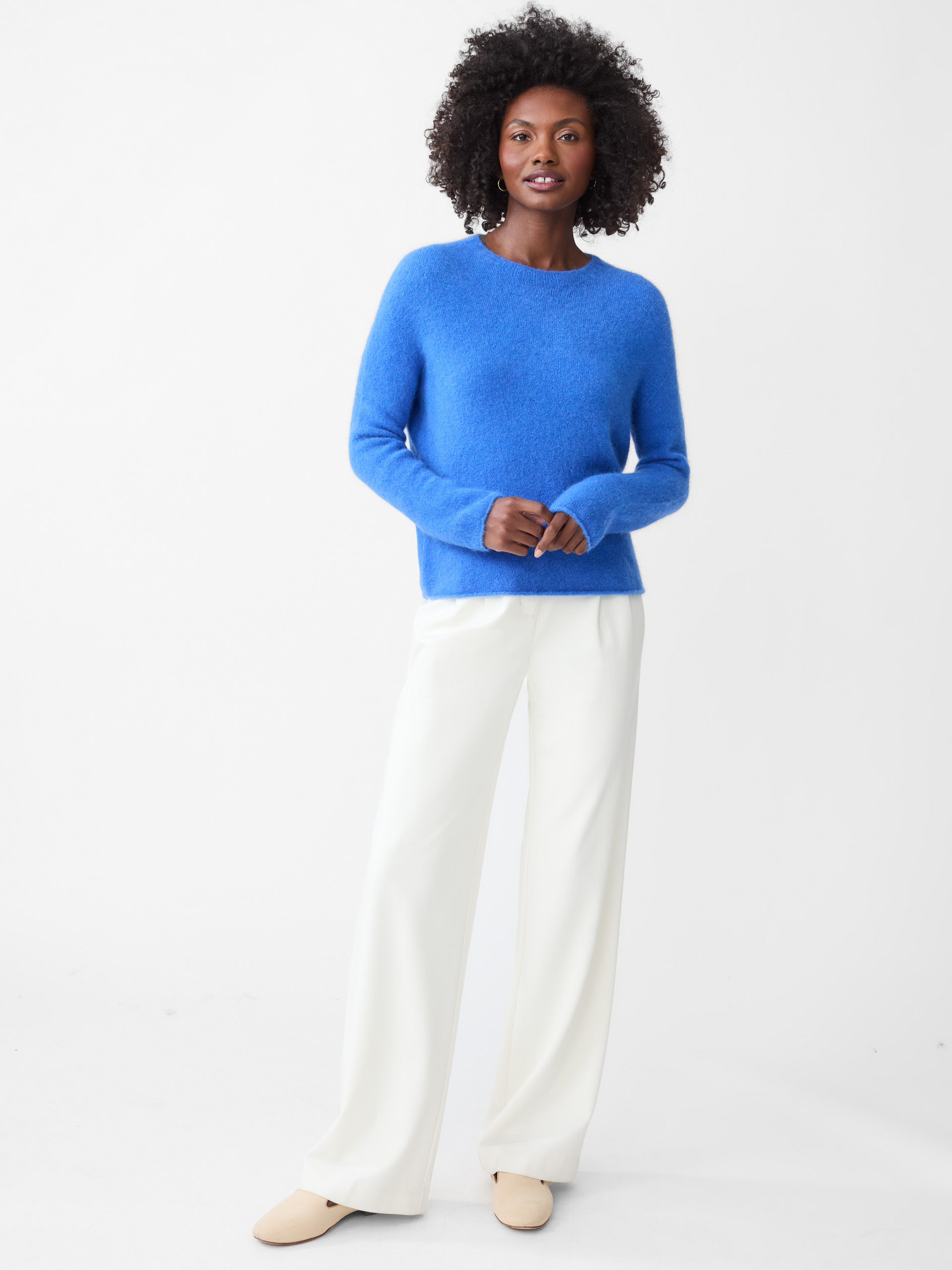 J.McLaughlin Tenley sweater in french blue made from an alpaca and wool blend.