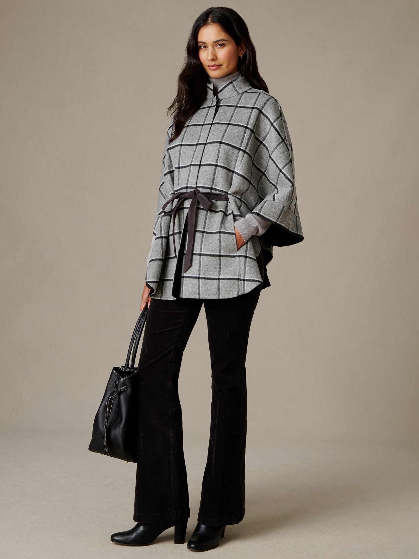 Terin Poncho in Plaid