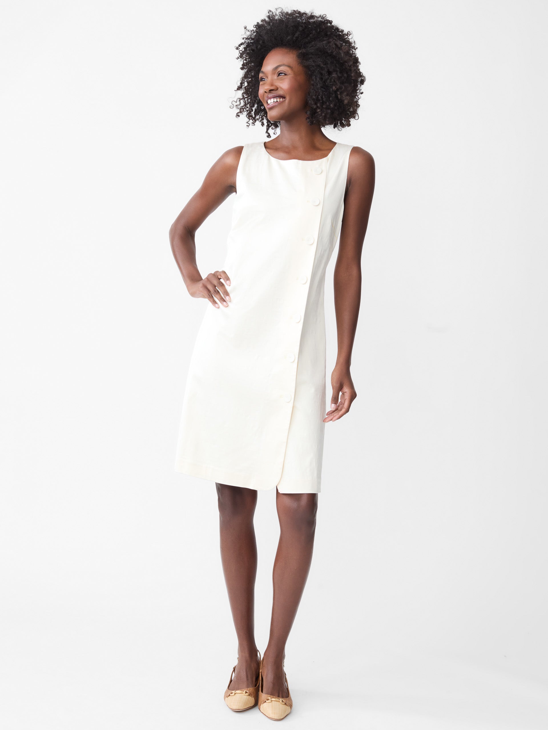 J.McLaughin Terra dress in cream made with cotton. 