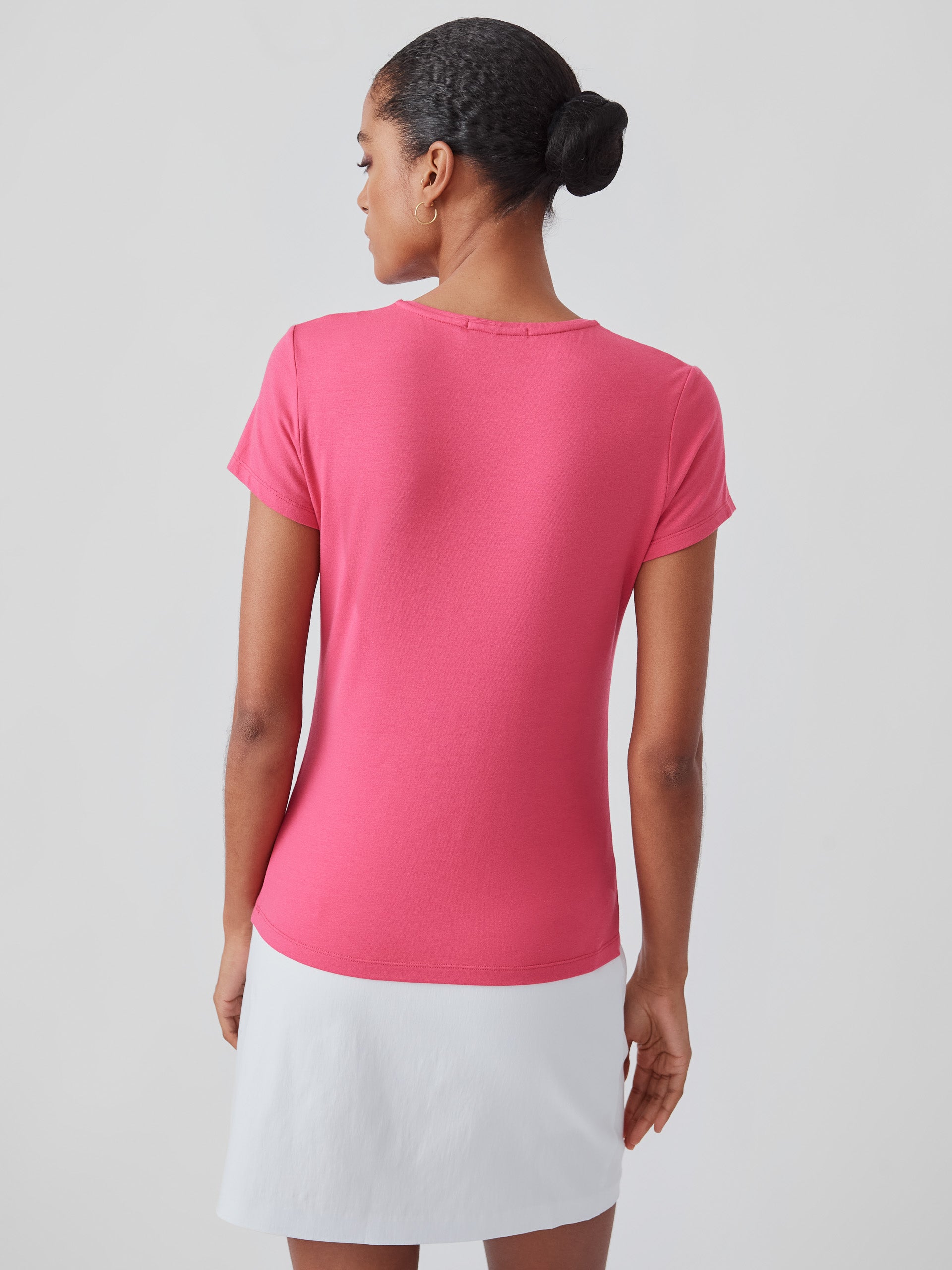 J.McLaughlin Terrine tee in tropical pink made with cotton/modal.