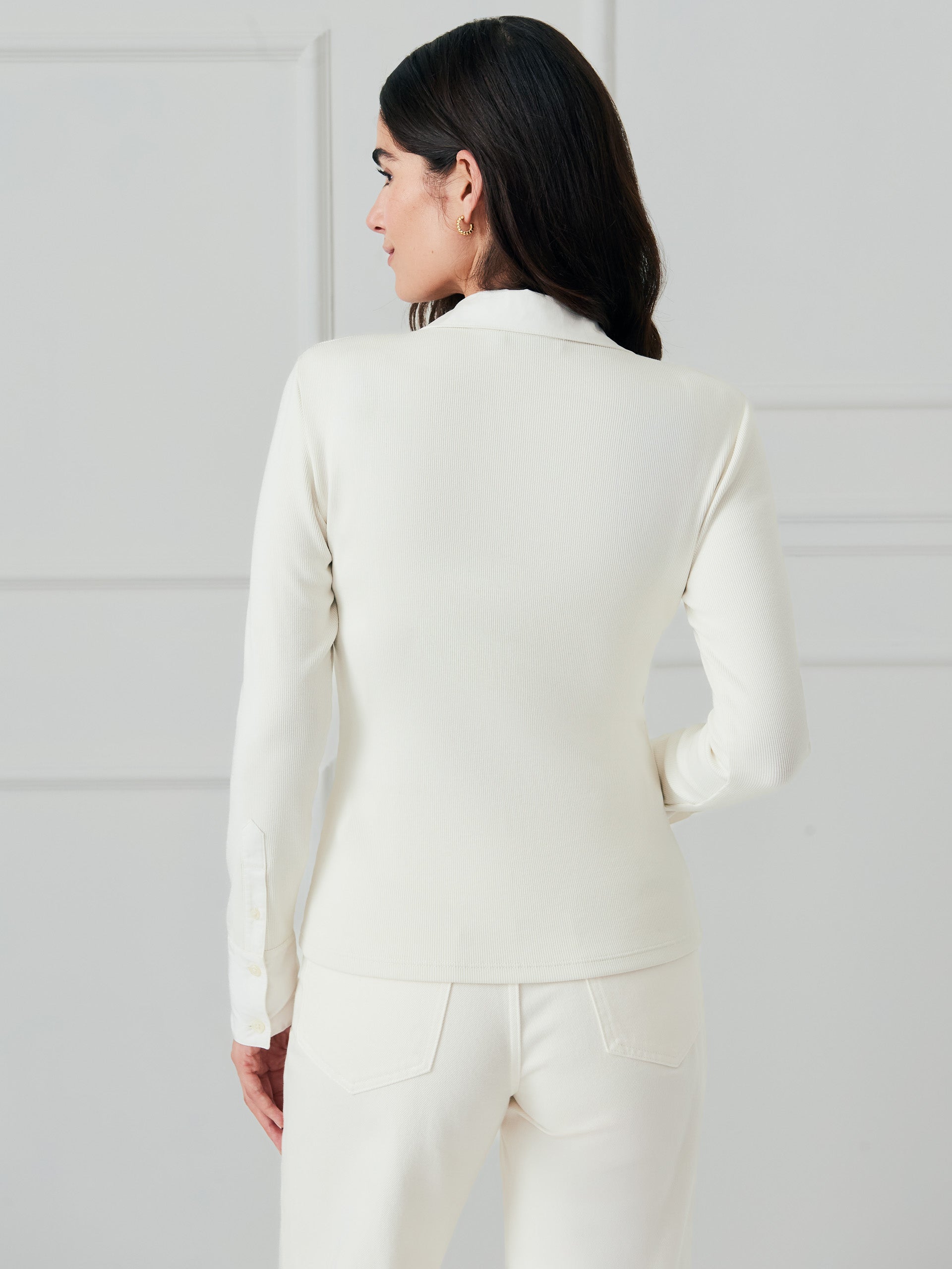 J.McLaughlin Theodora top in ivory made with cotton. 