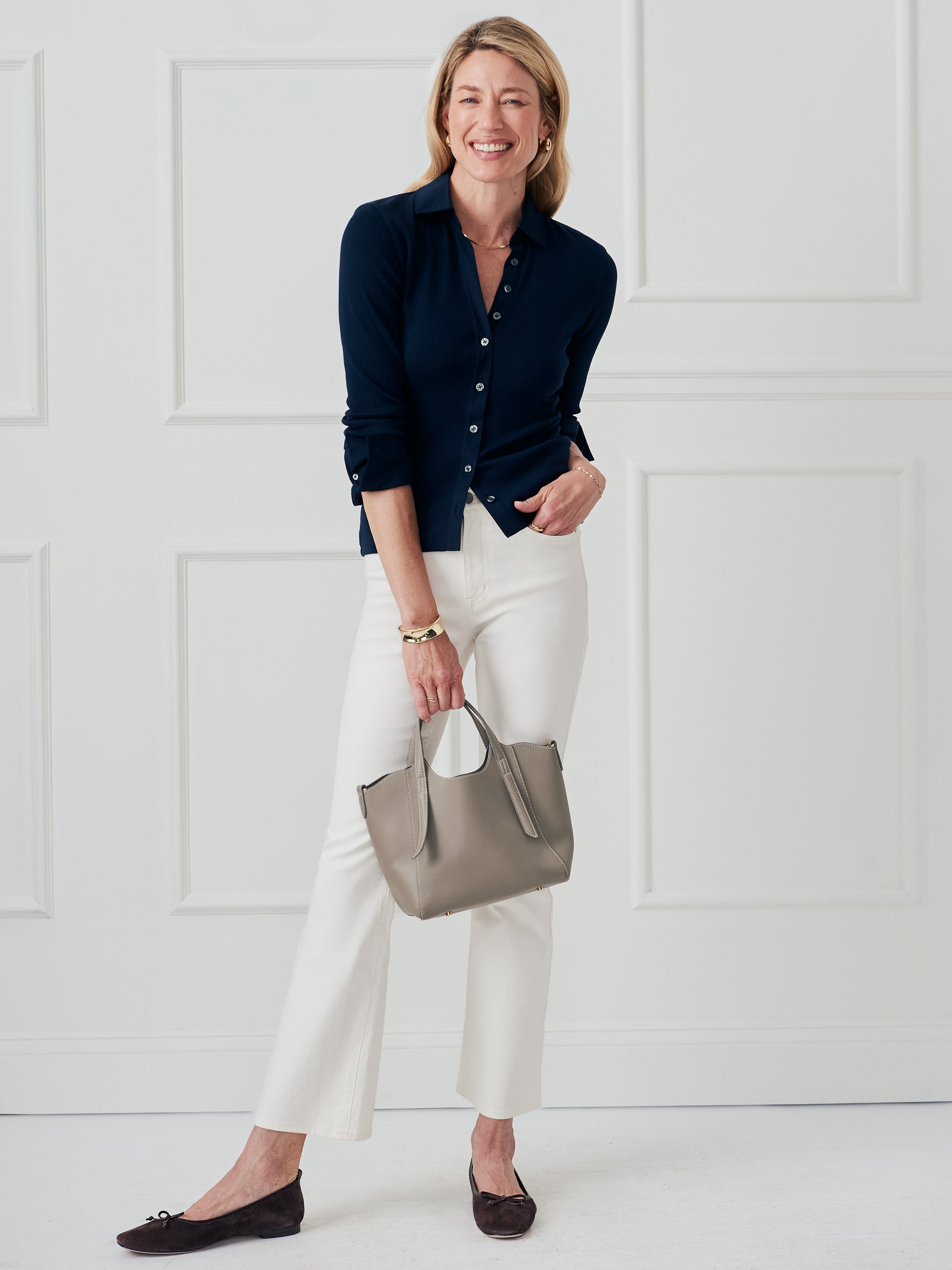 J.McLaughlin Elvira jeans in natural made with cotton. 