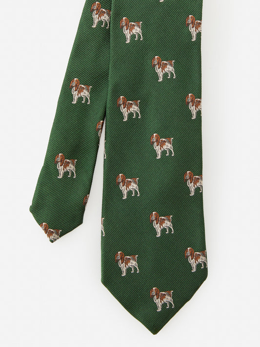 J.McLaughlin tie in dark green made with silk.