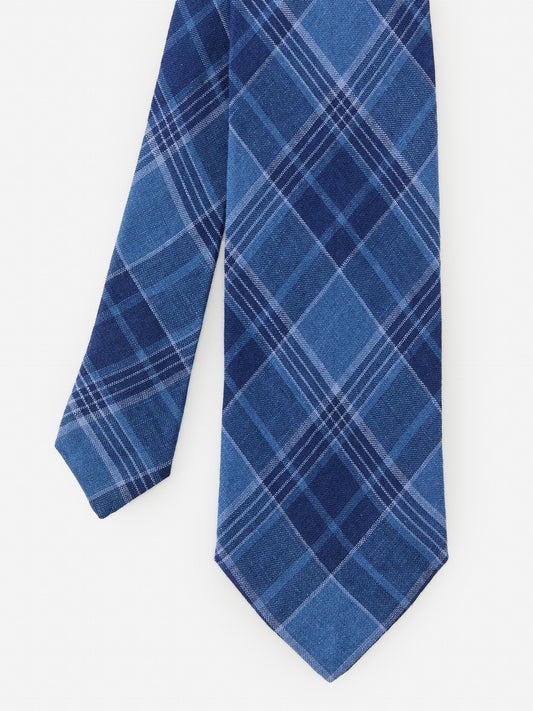 J.McLaughlin Tie in navy/chambray made with linen.
