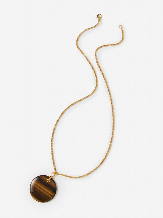 J.McLaughlin tigers eye necklace in brown made with brass.