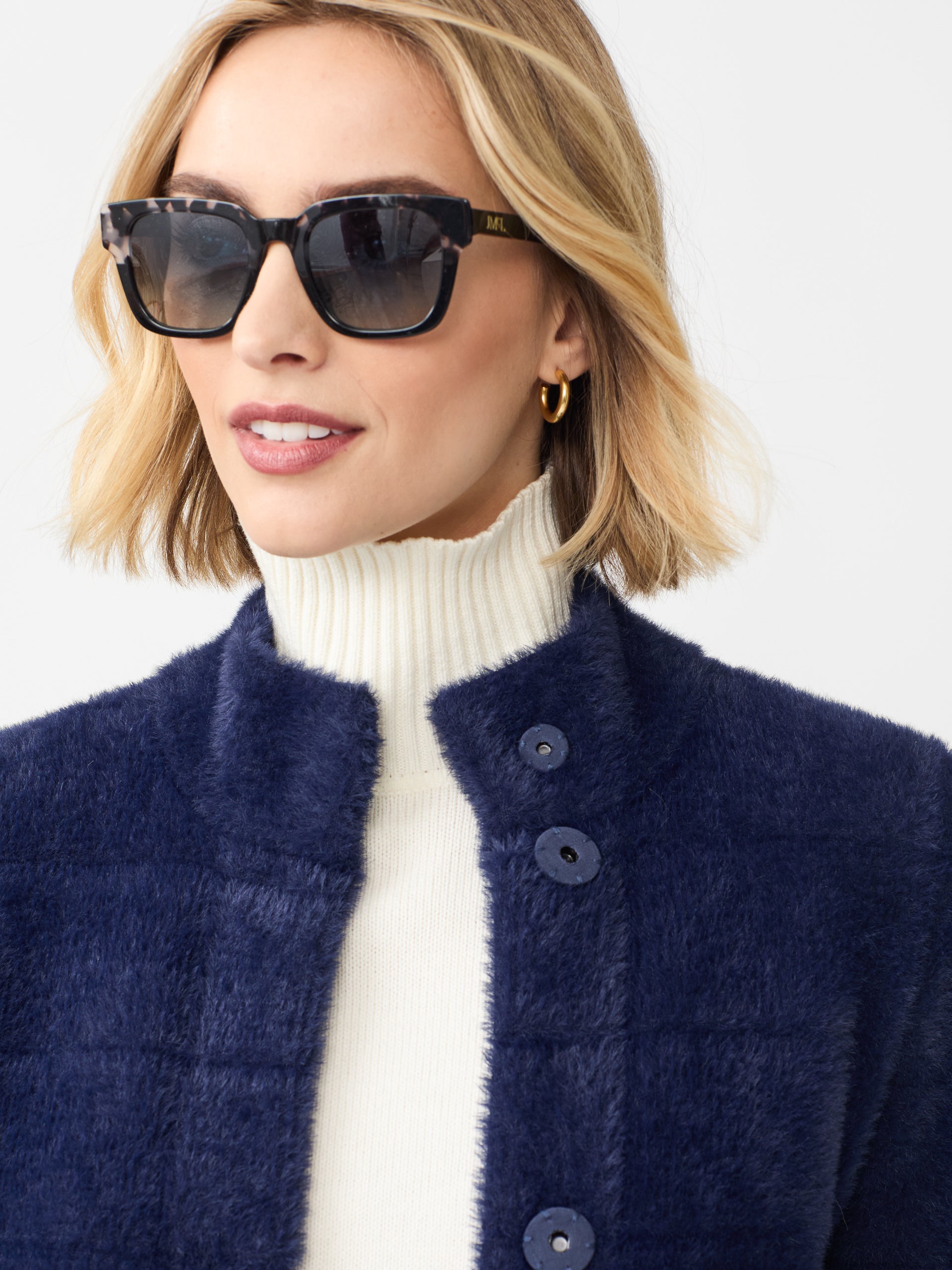 J.McLaughlin Brana sunglasses in black made with acetate.