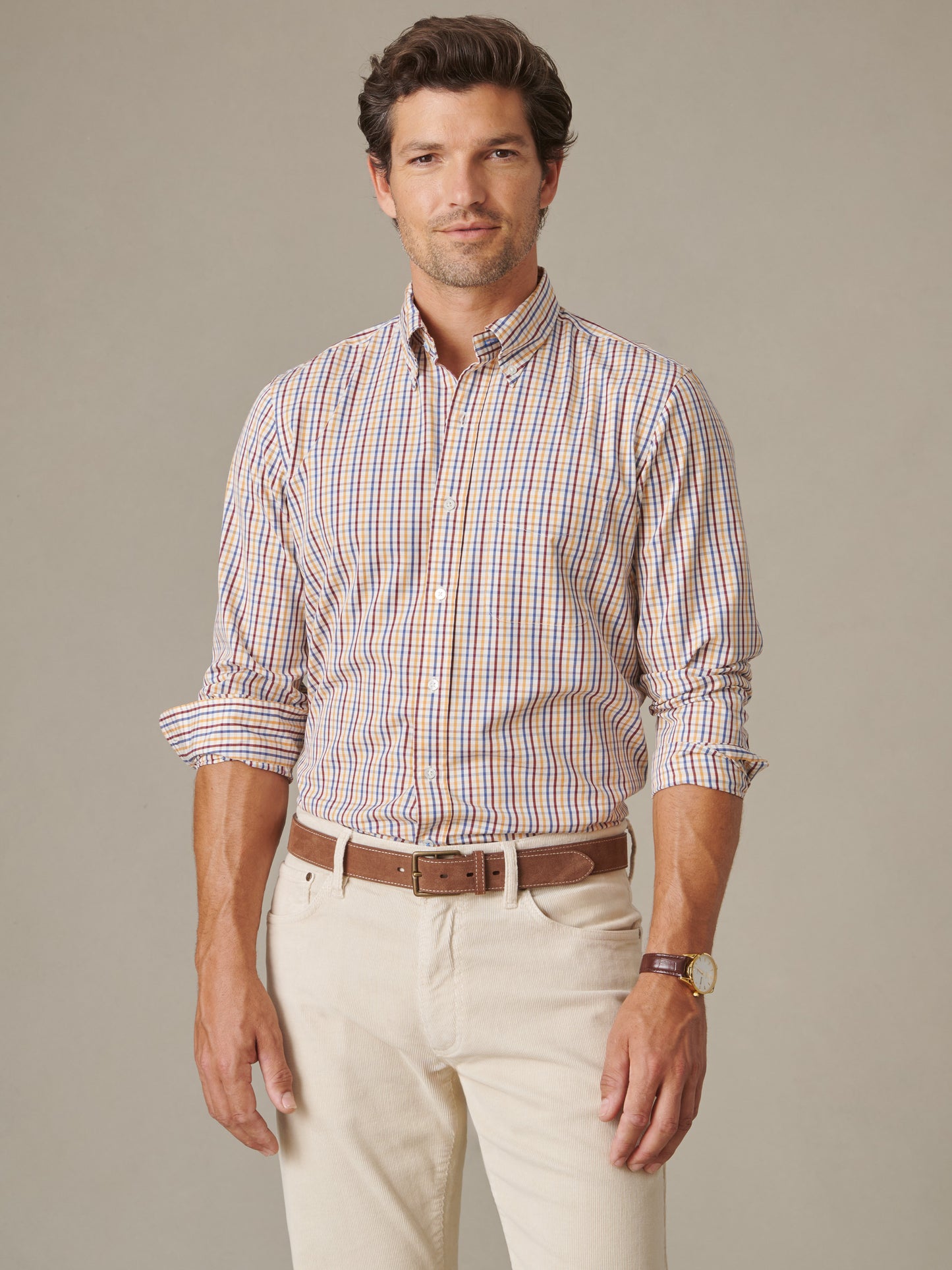 Belvedere Cotton Shirt in Multi Check