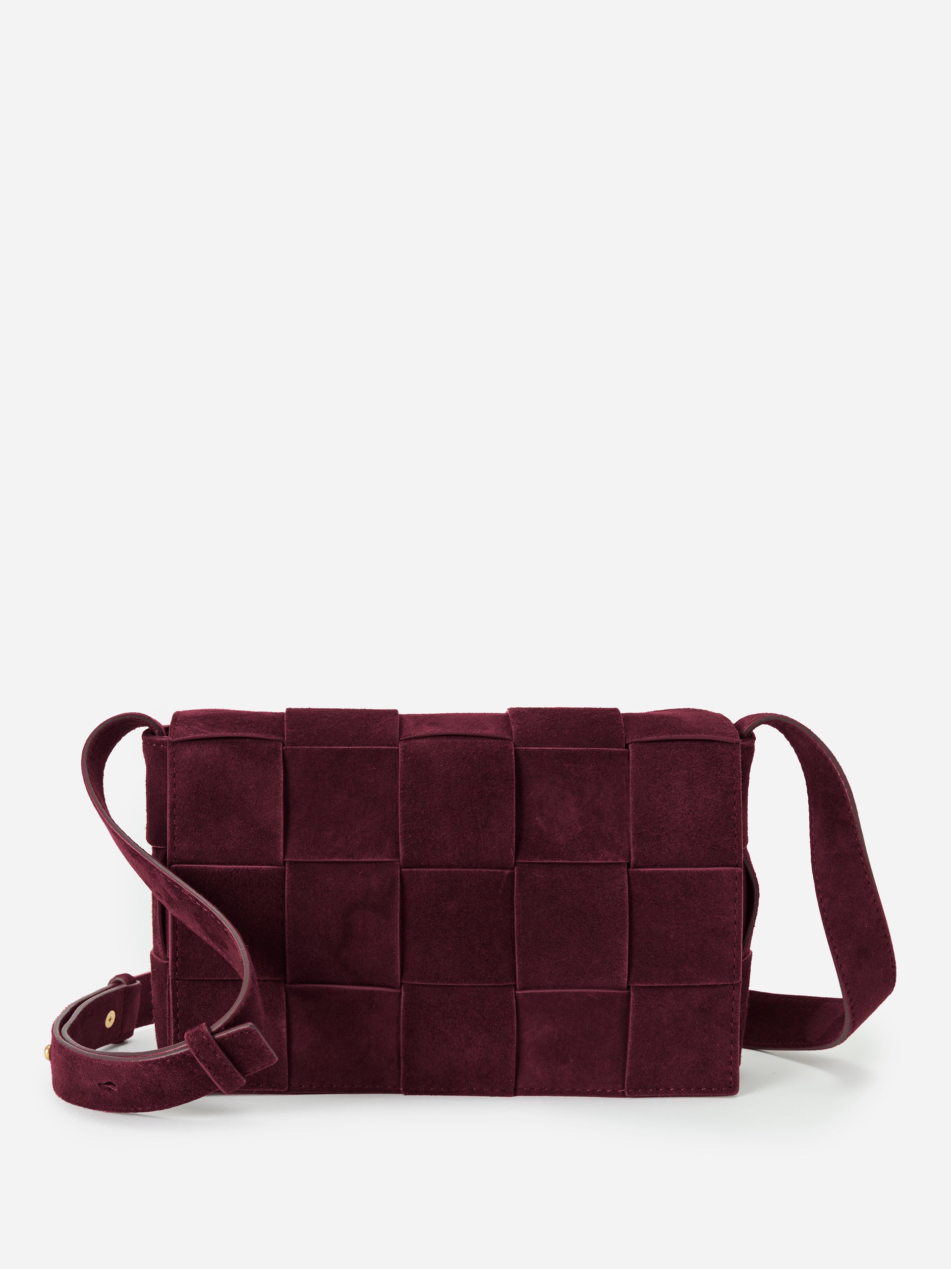 J.McLaughlin Una handbag in merlot made with suede. 