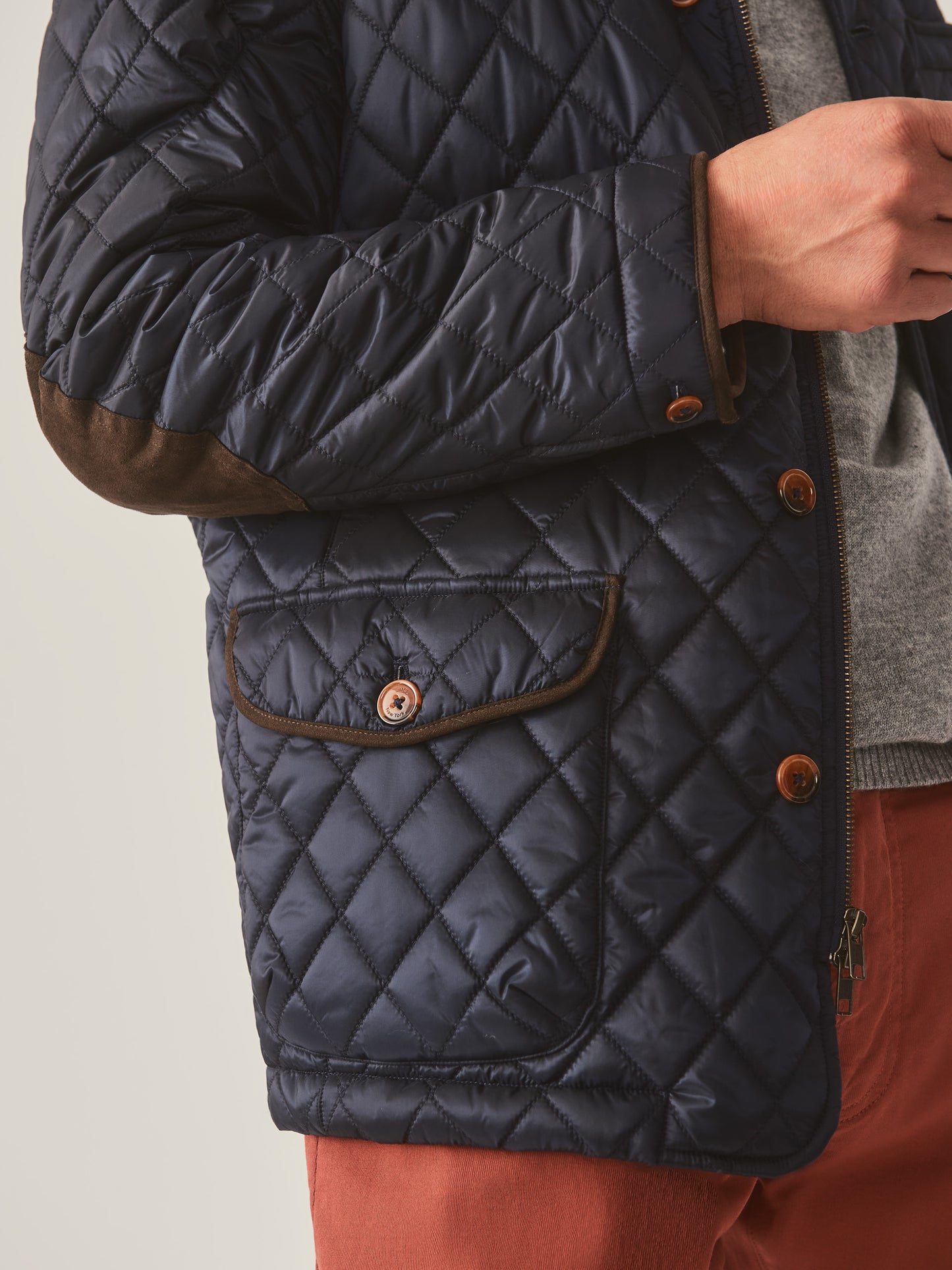 J.McLaughlin Upland jacket in navy made with nylon.