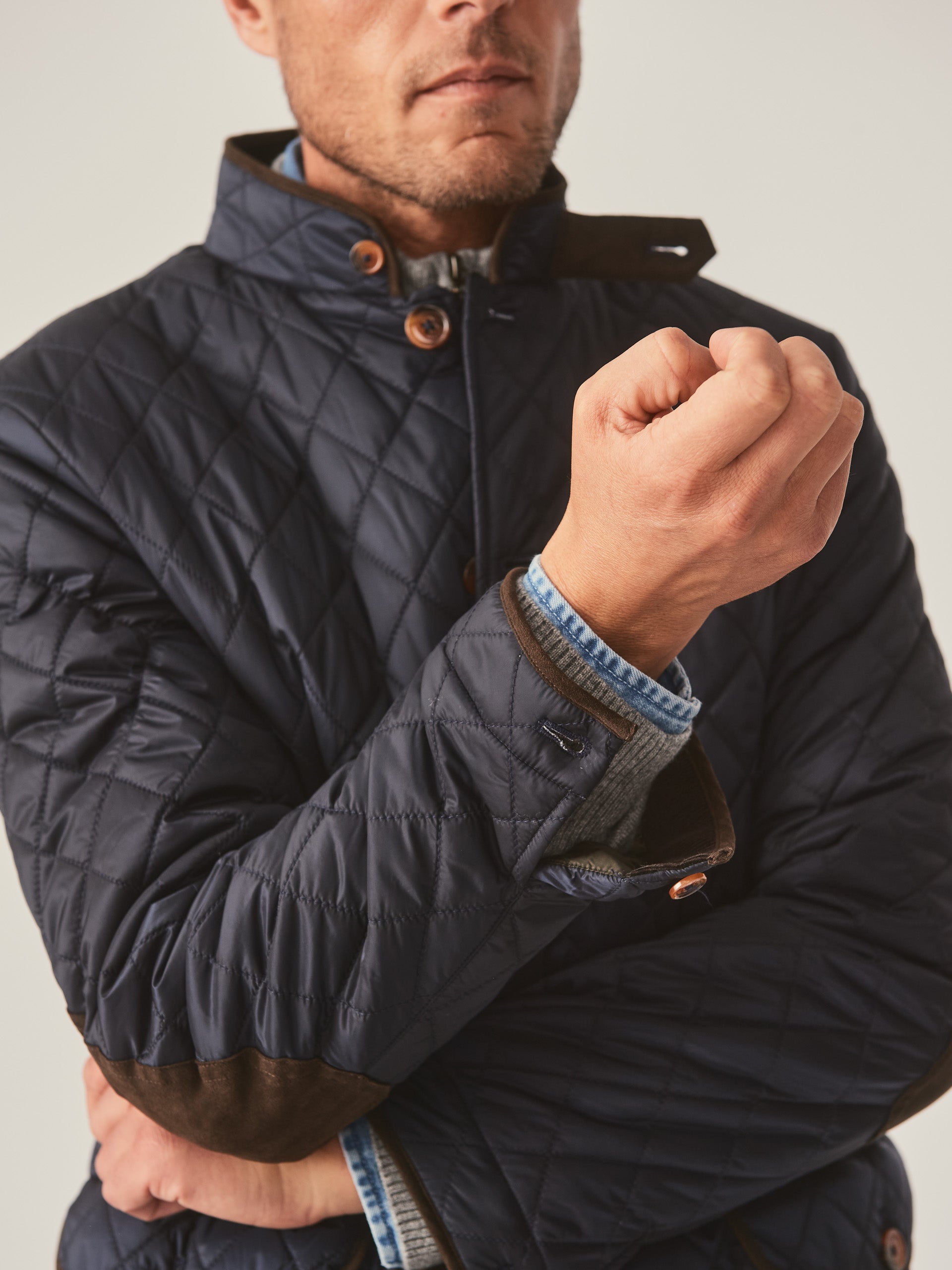 J.McLaughlin Upland jacket in navy made with nylon.