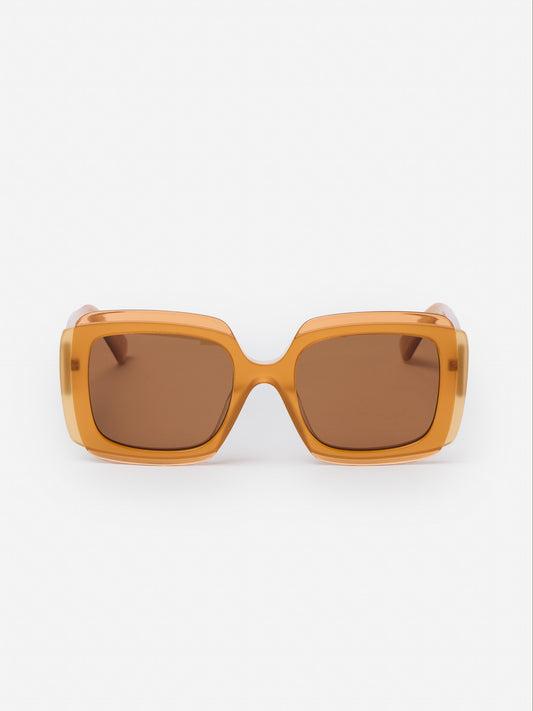 J.McLaughlin Velma sunglasses in amber made with Acetate.