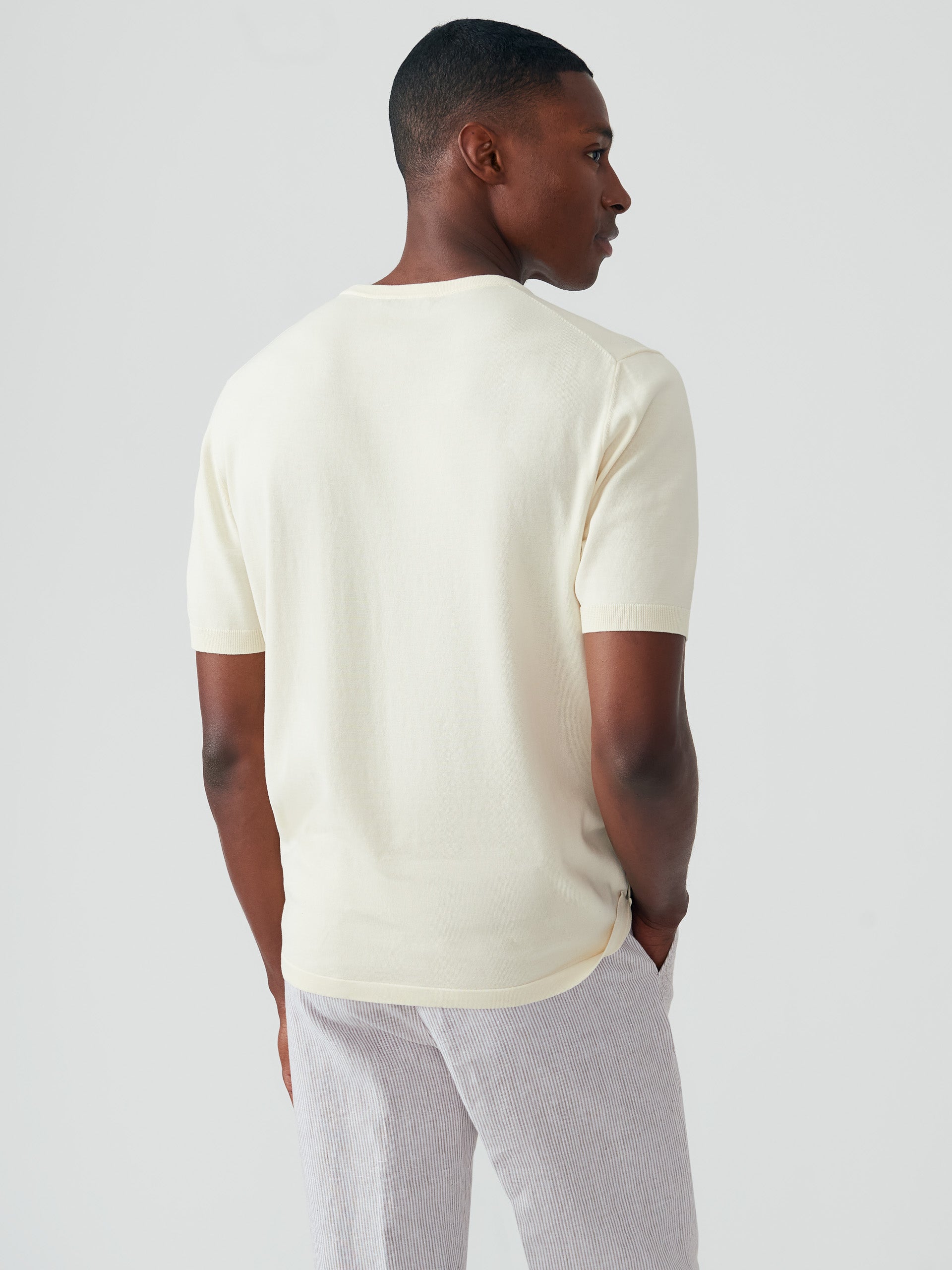 J.McLaughlin Ventura sweater tee in egret white made with cotton.
