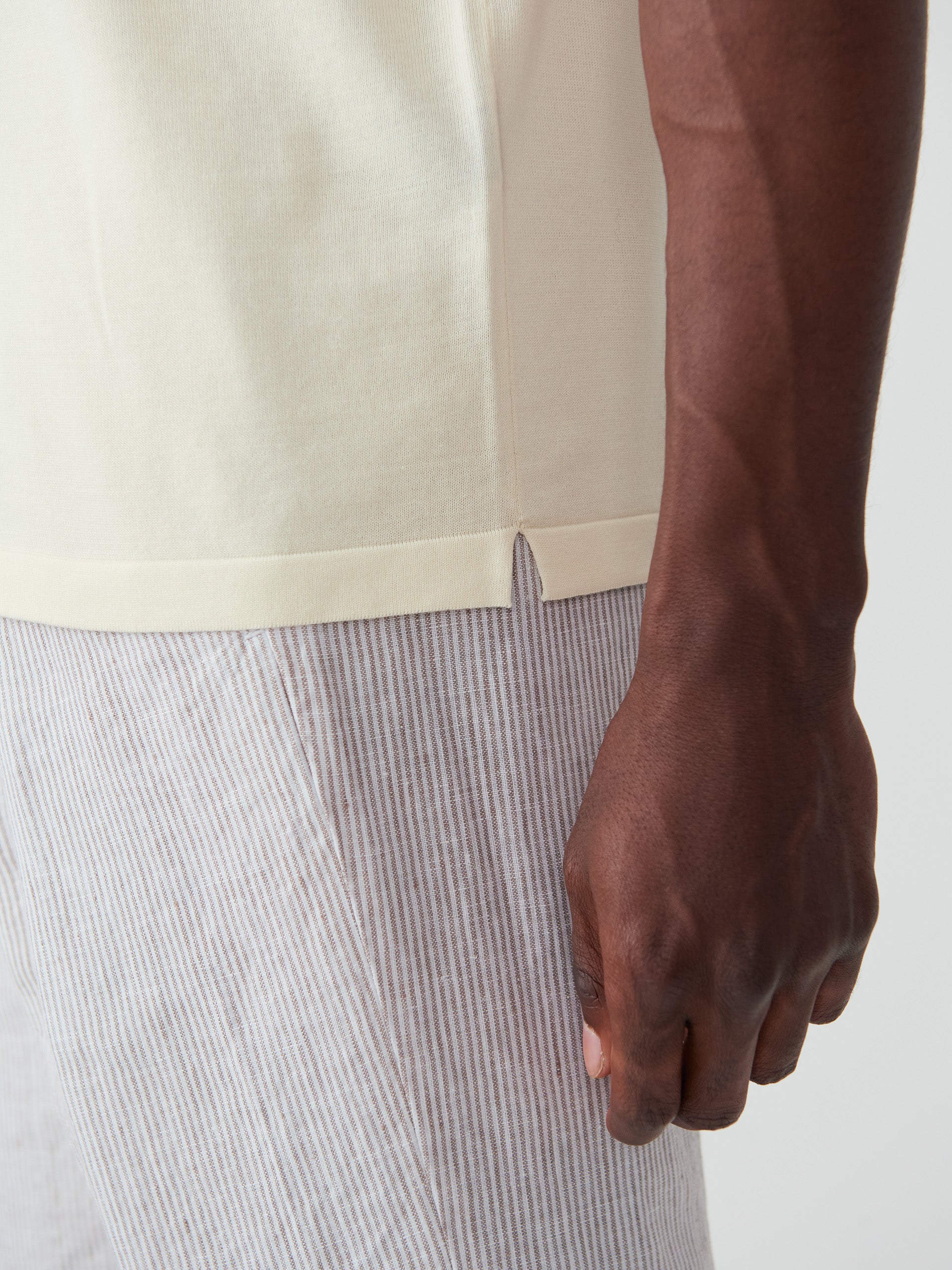 J.McLaughlin Ventura sweater tee in egret white made with cotton.