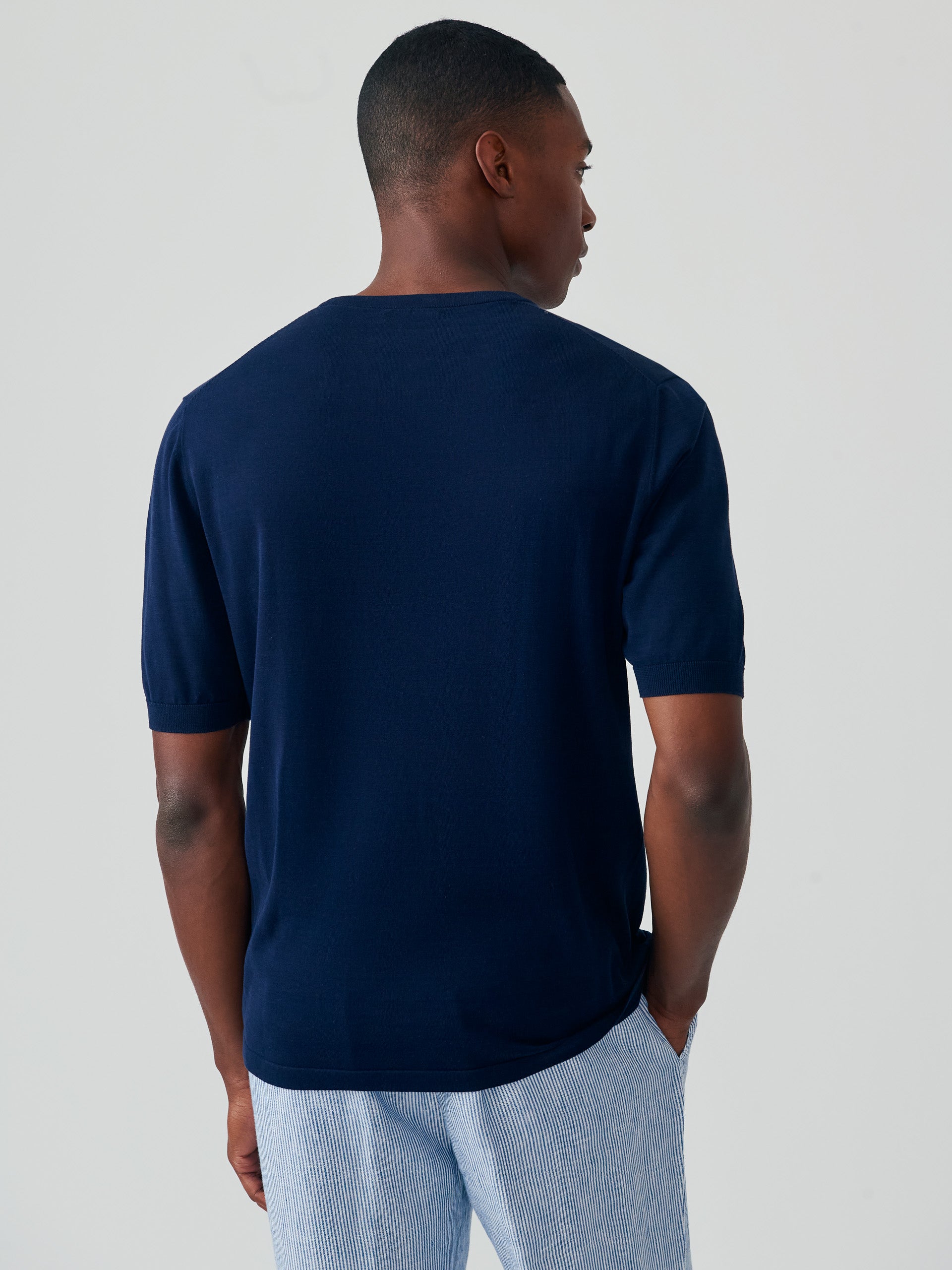 J.McLaughlin Ventura sweater tee in navy made with cotton.