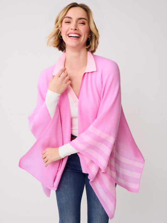 J.McLaughlin Veronique shawl in pink/light pink made with Cashmere.