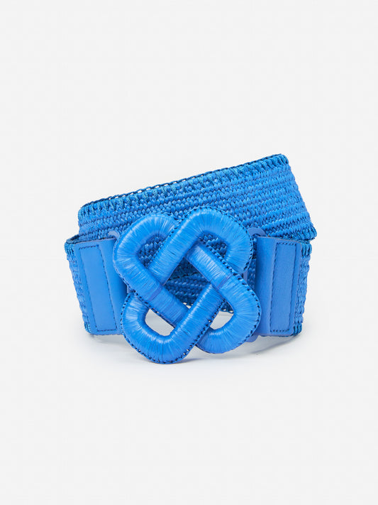 J.McLaughlin Vida belt in navy made with grasscloth/straw. 