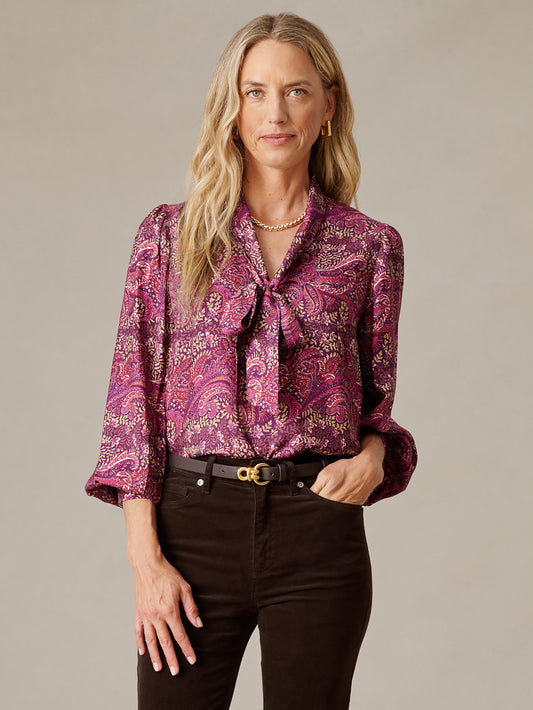 Vienna Silk Blend Blouse in Heritage Paisley