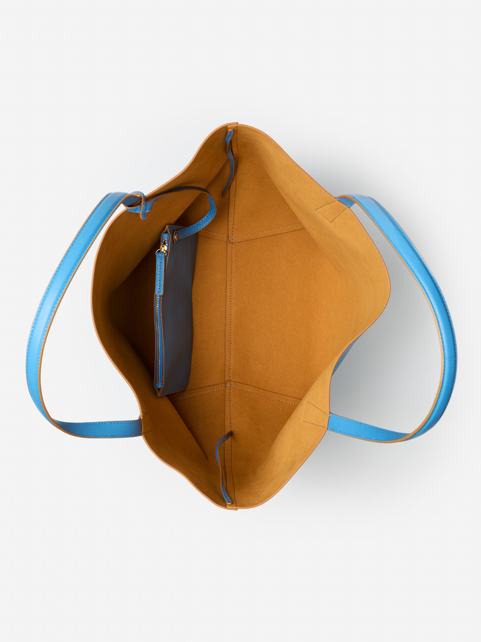J.McLaughlin Vika tote bag in blue made with leather.