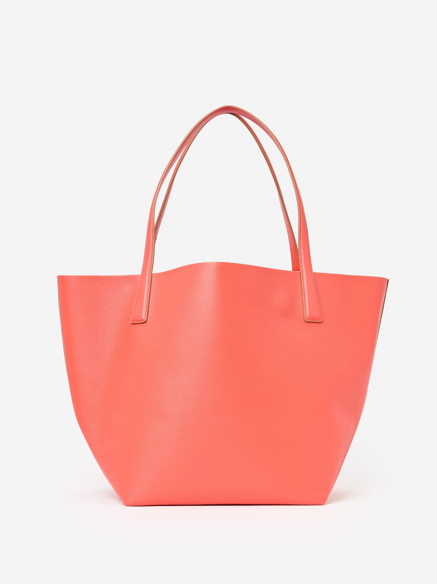 J.McLaughlin Vika tote bag in coral made with leather.