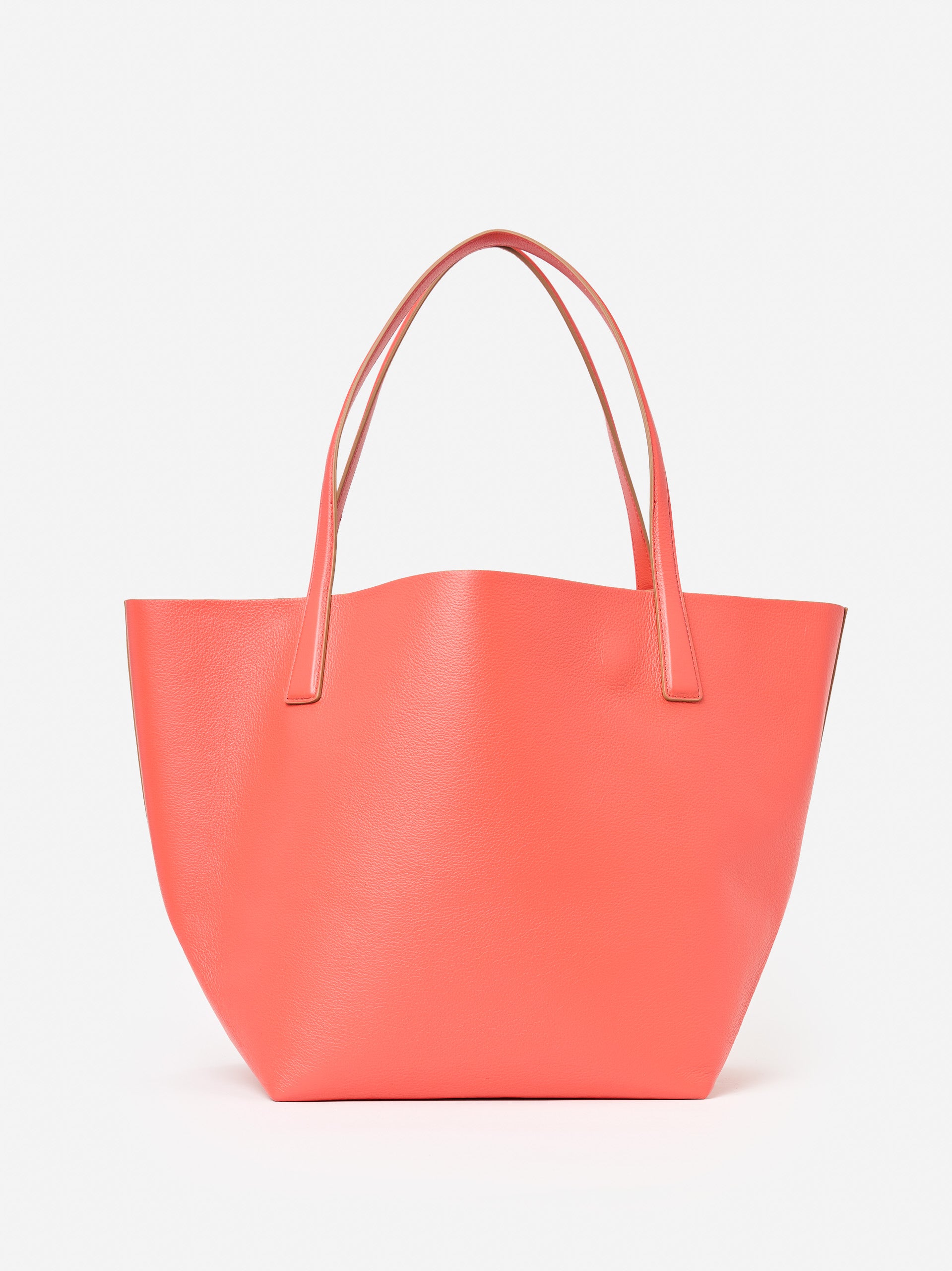 J.McLaughlin Vika tote bag in coral made with leather.