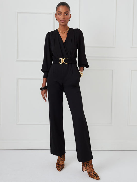 J.McLaughlin Vita jumpsuit in black made with rayon/nylon.