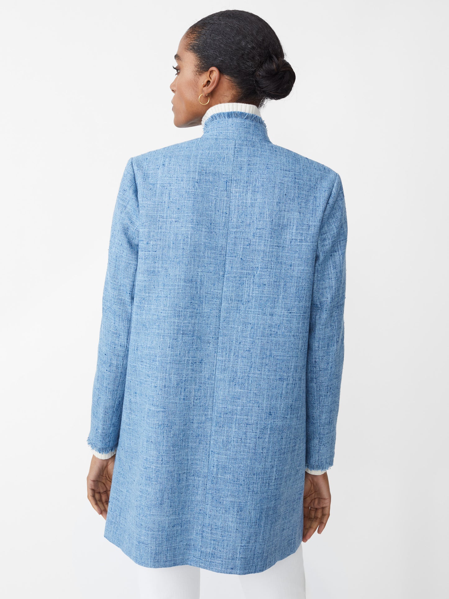 J.McLaughlin Walden coat in pacific blue made with polyester.