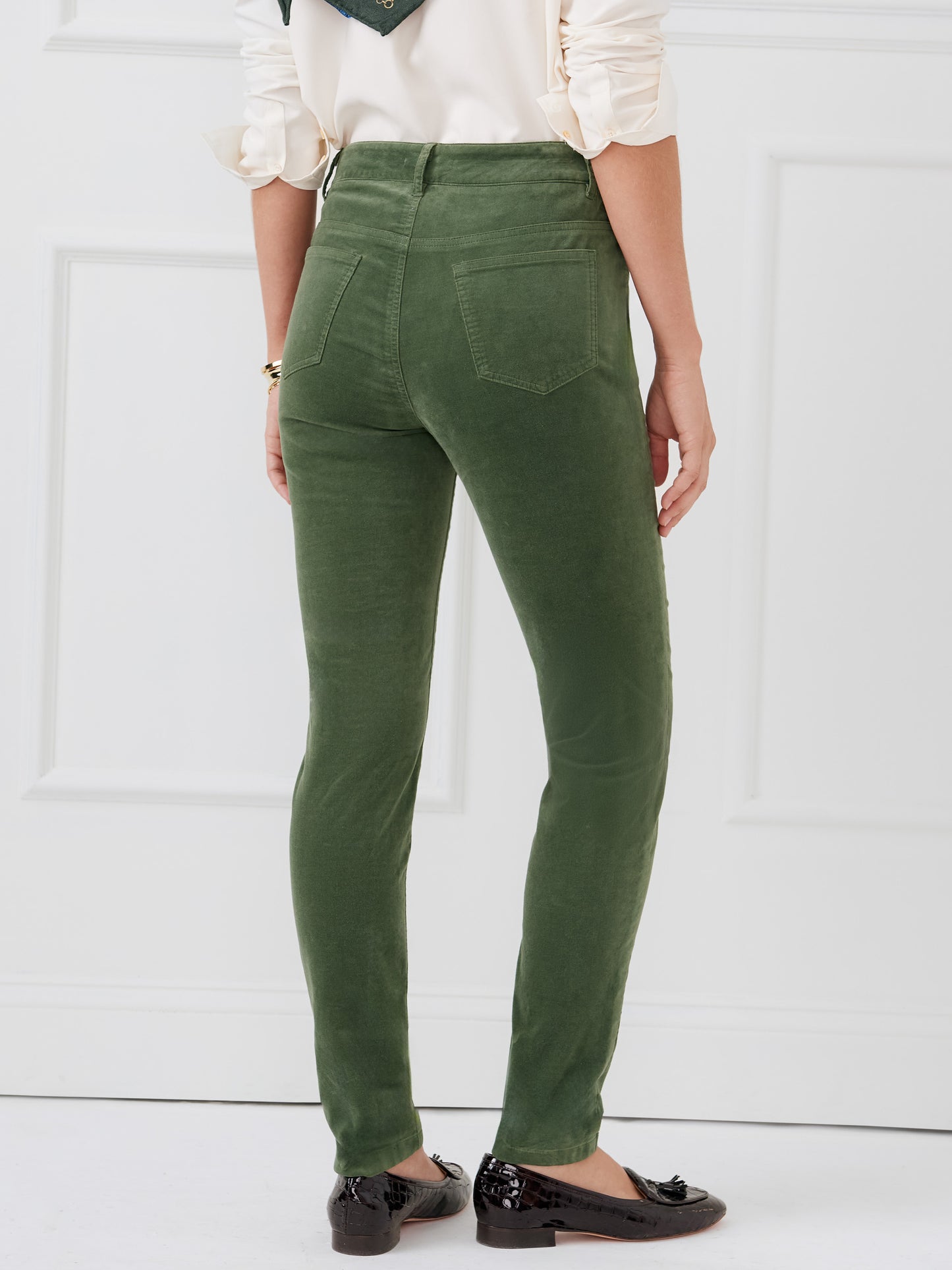J.McLaughlin Watson pants in cypress made with velvet. 