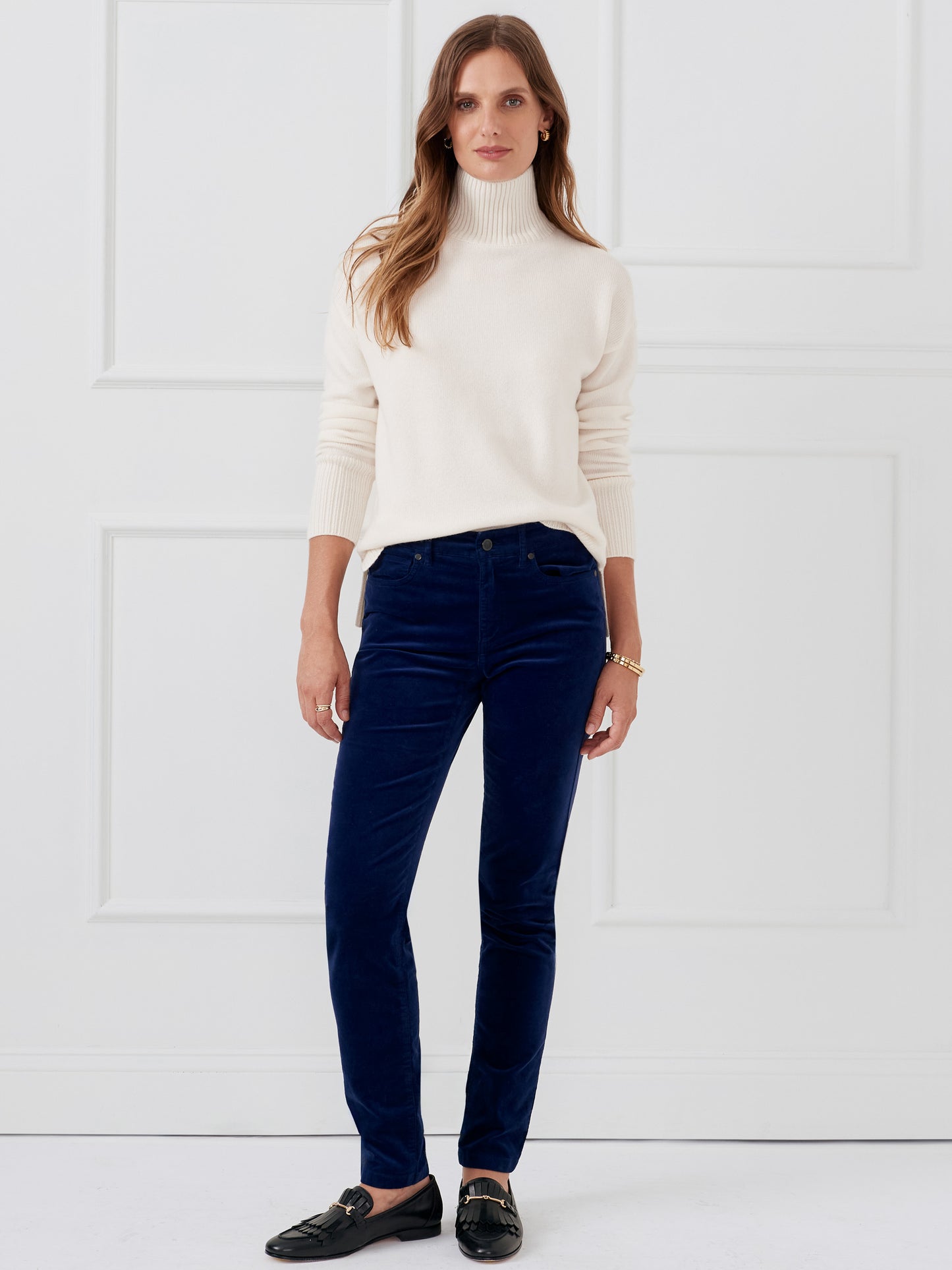 J.McLaughlin Watson pants in indigo made with velvet. 