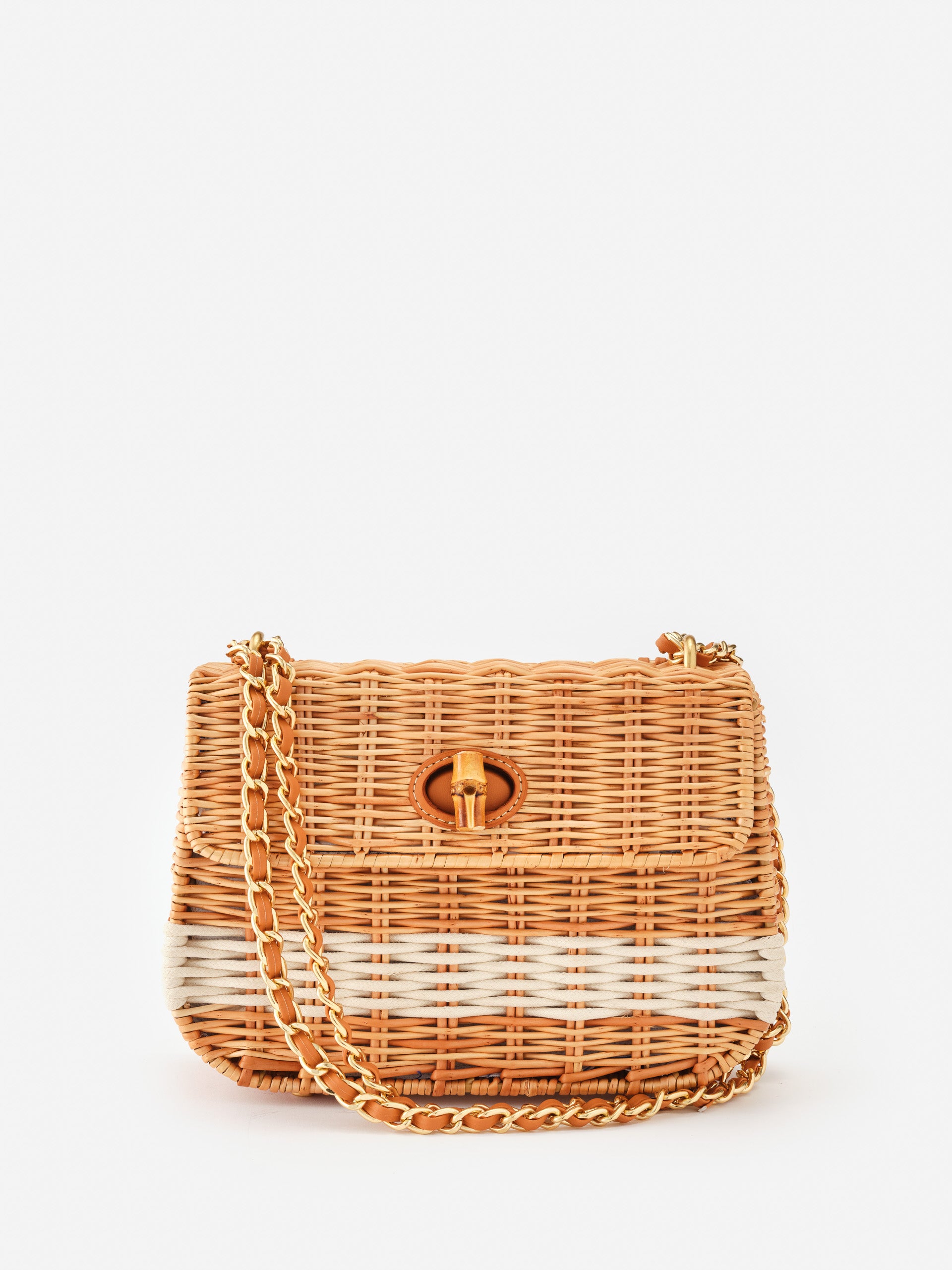 J.McLaughlin Waverly handbag in natural made with wicker.