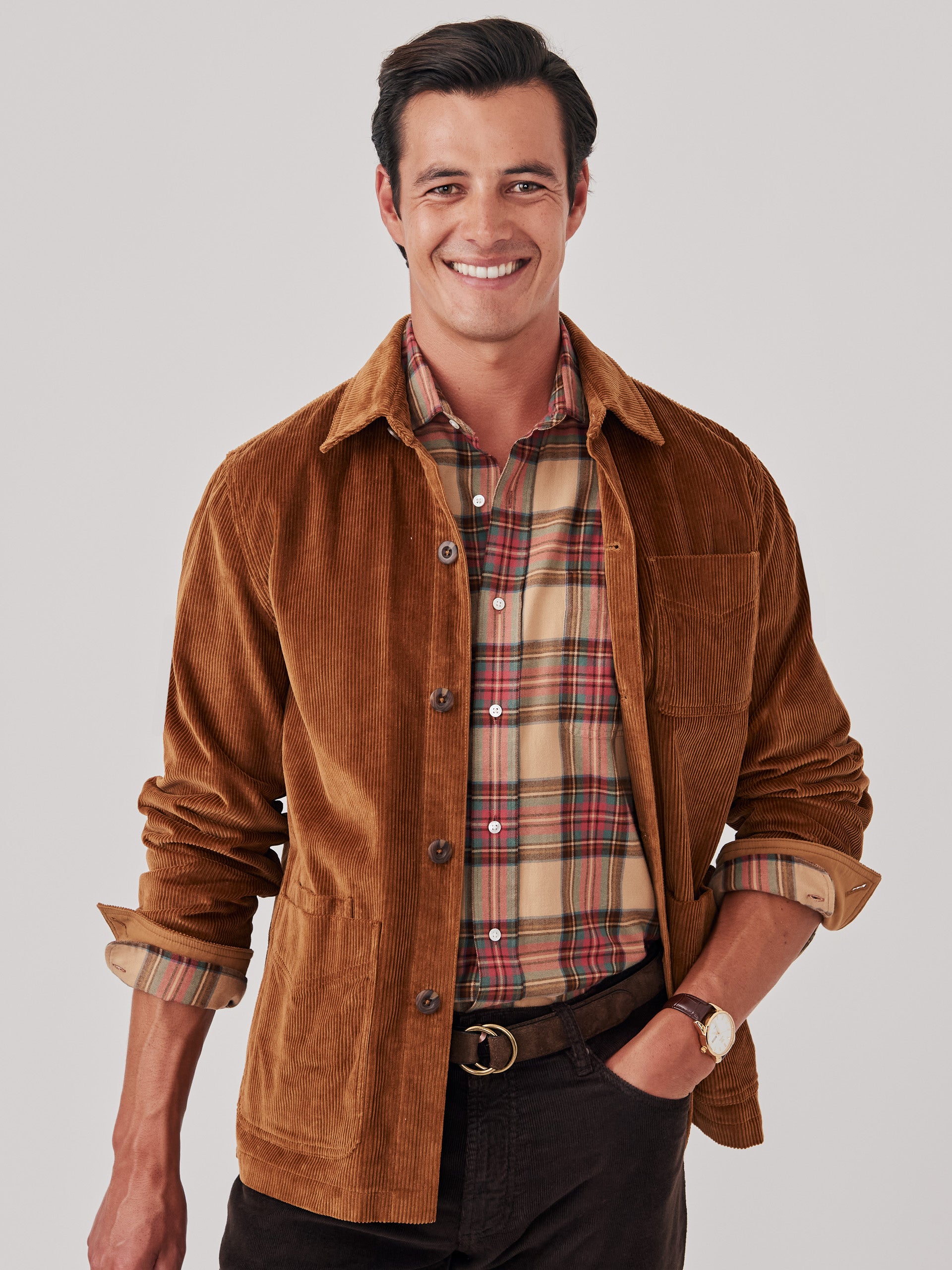 J.mcLaughlin Weekender jacket in caramel made with corduroy.