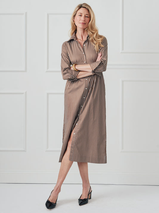 J.McLaughlin White dress in brown/white made with cotton. 