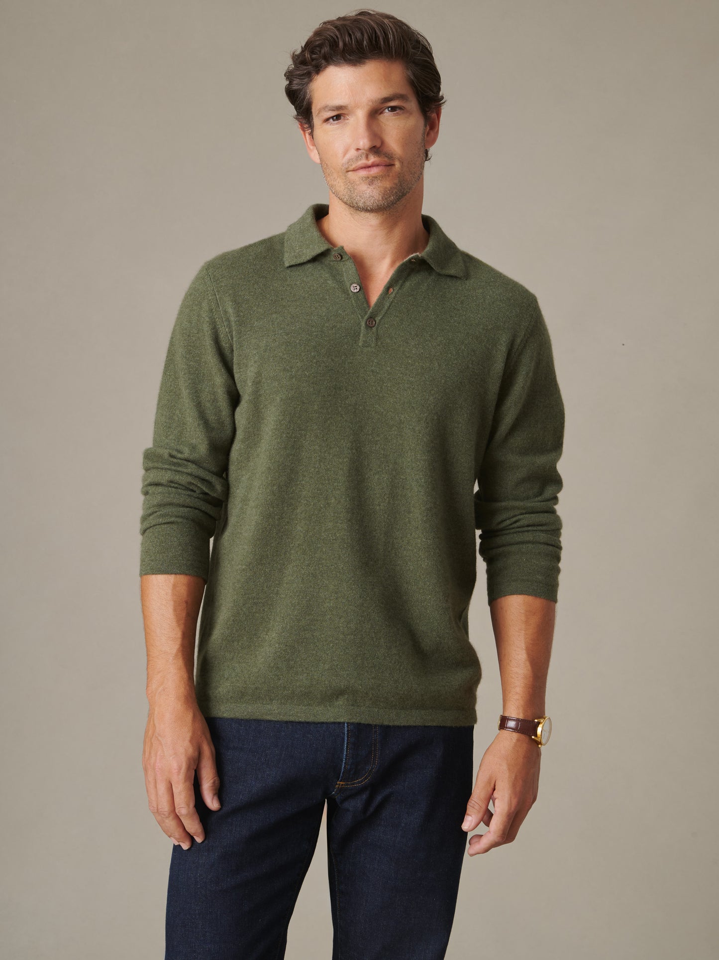 Langston Cashmere Polo Sweater