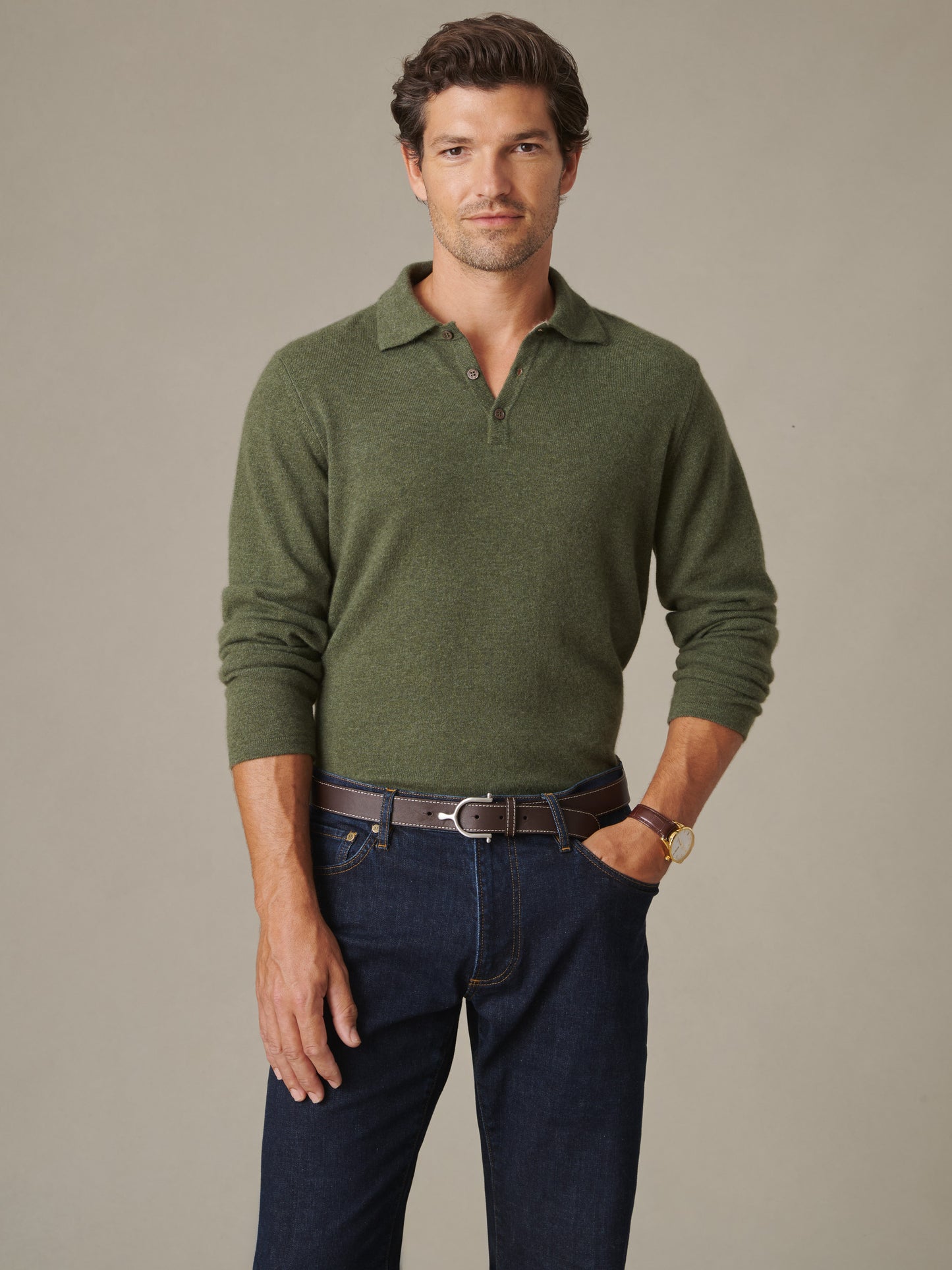 Langston Cashmere Polo Sweater