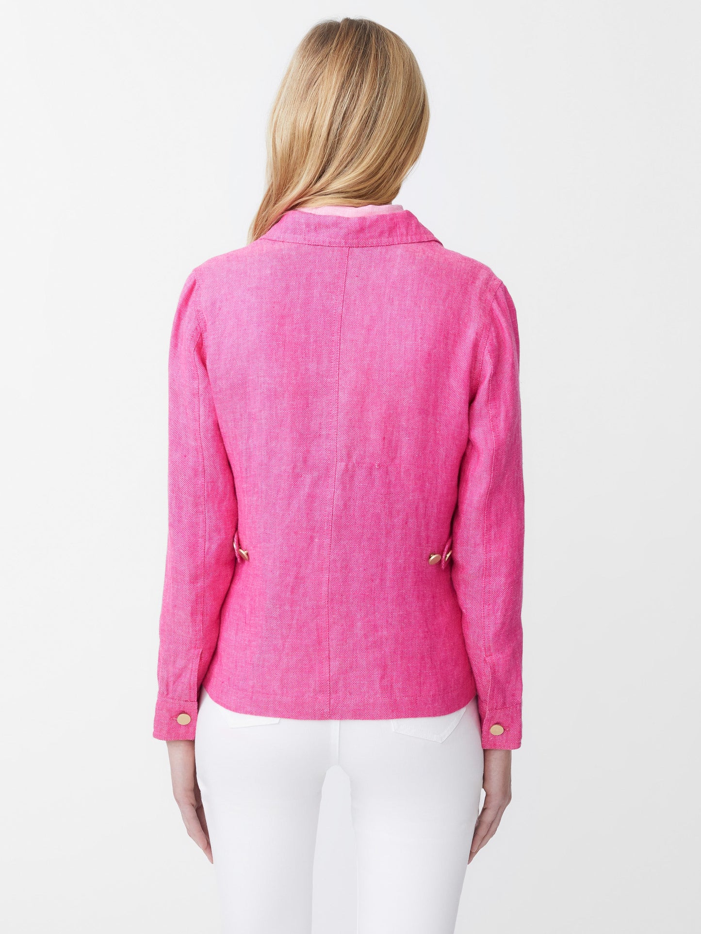 J.McLaughlin Willow jacket in hot pink made with linen.