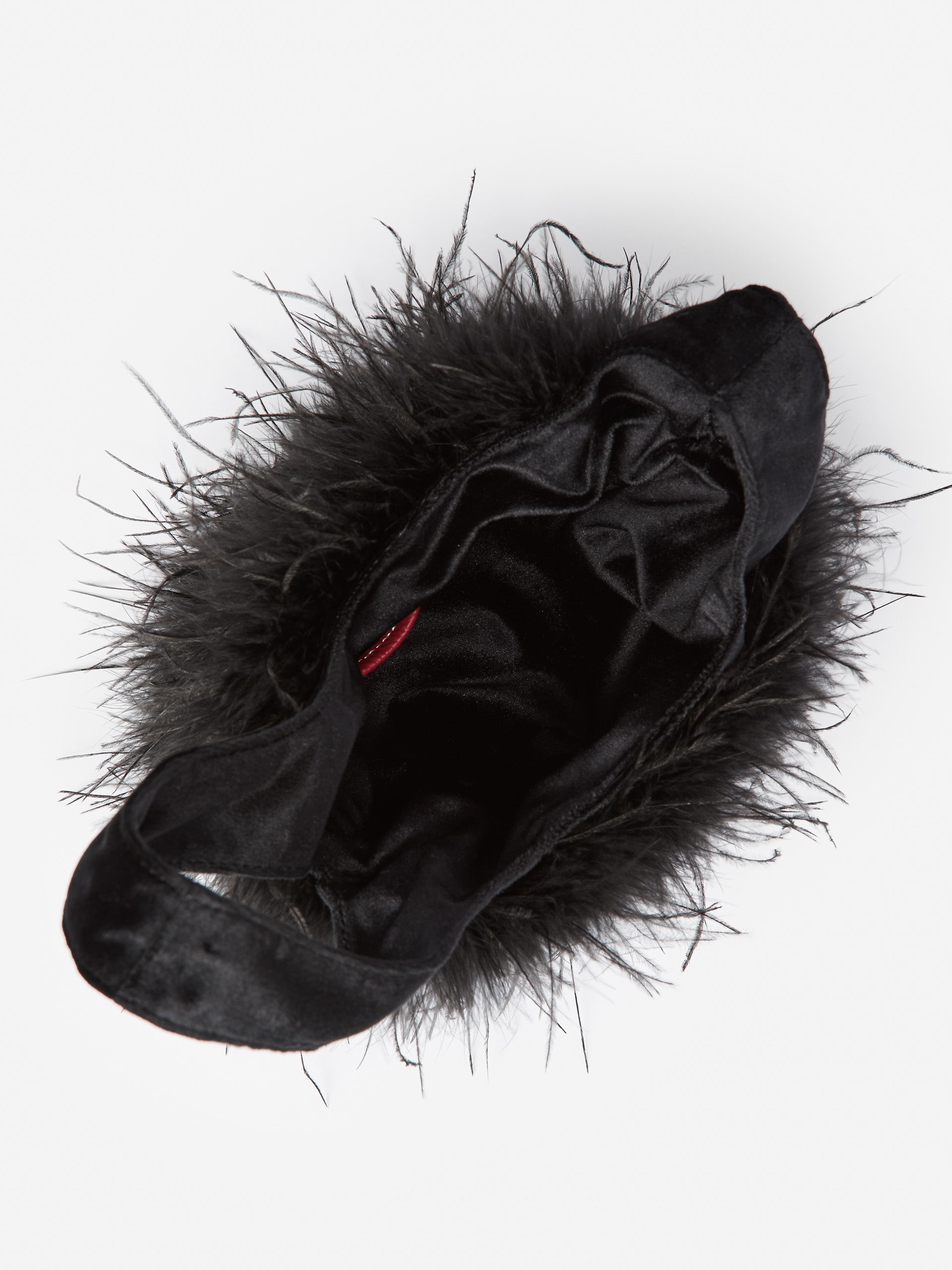 J.mcLaughlin Winona handbag in black made with ostrich feathers.