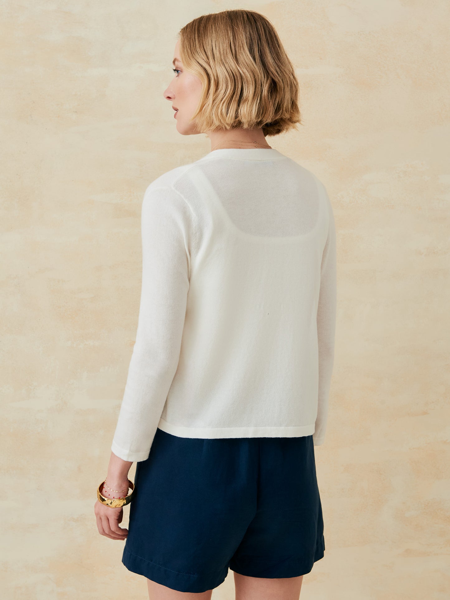 J.McLaughlin Winslow cardigan in off white made with cotton.