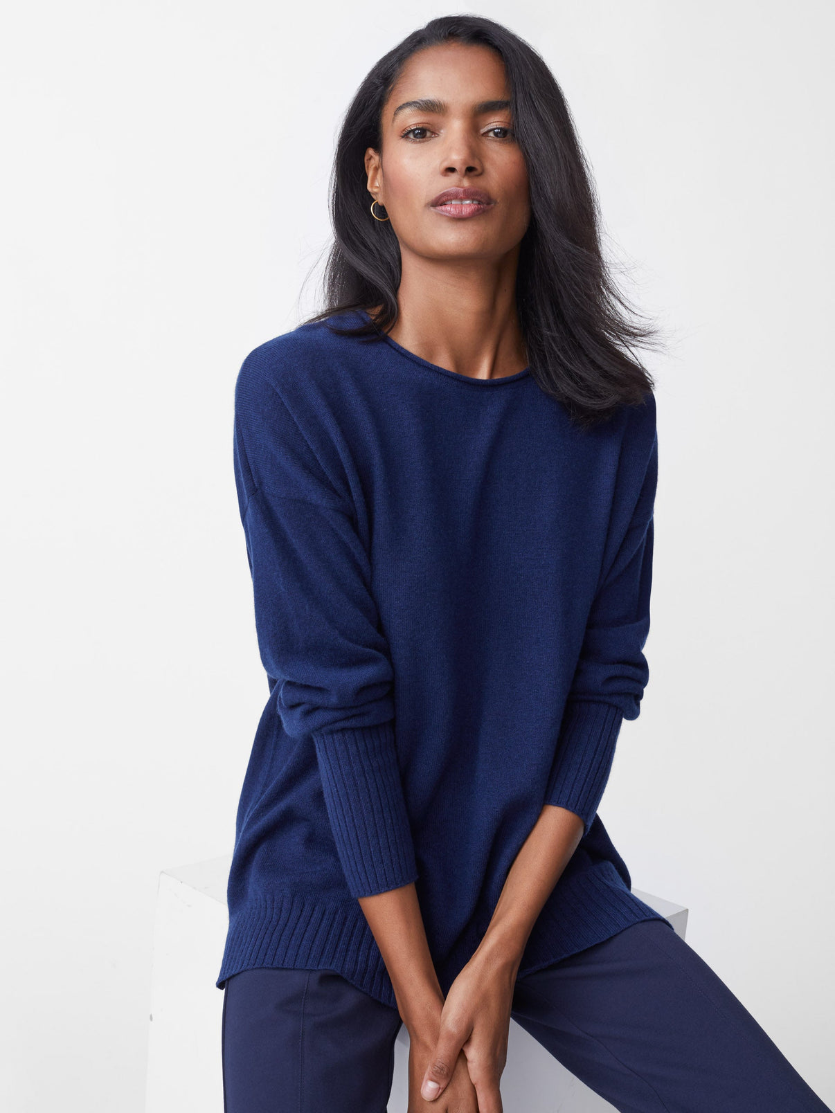 Classic_Navy Solid Yvette Cashmere Sweater | Women's Sweaters | J ...